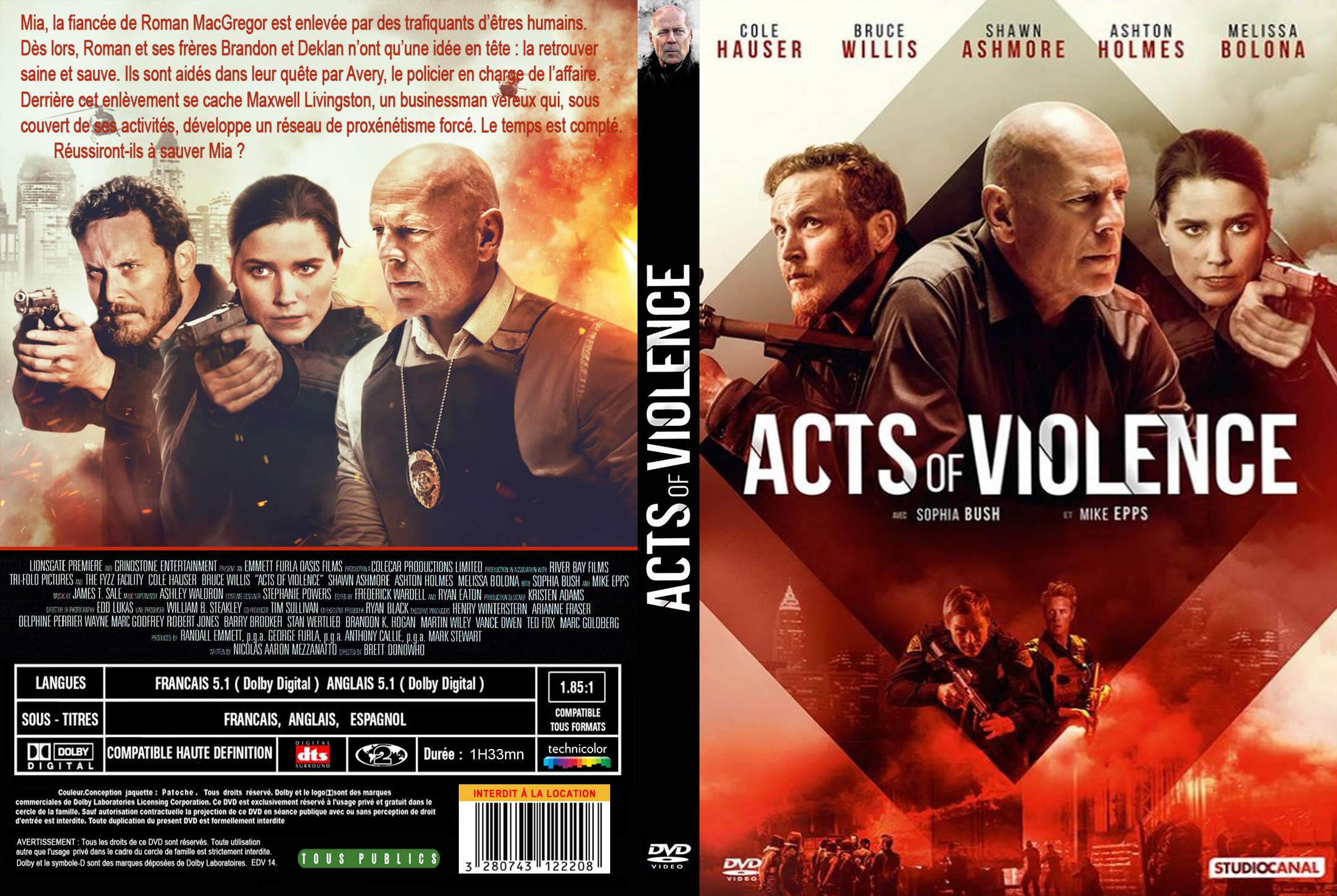Jaquette DVD Acts of Violence custom