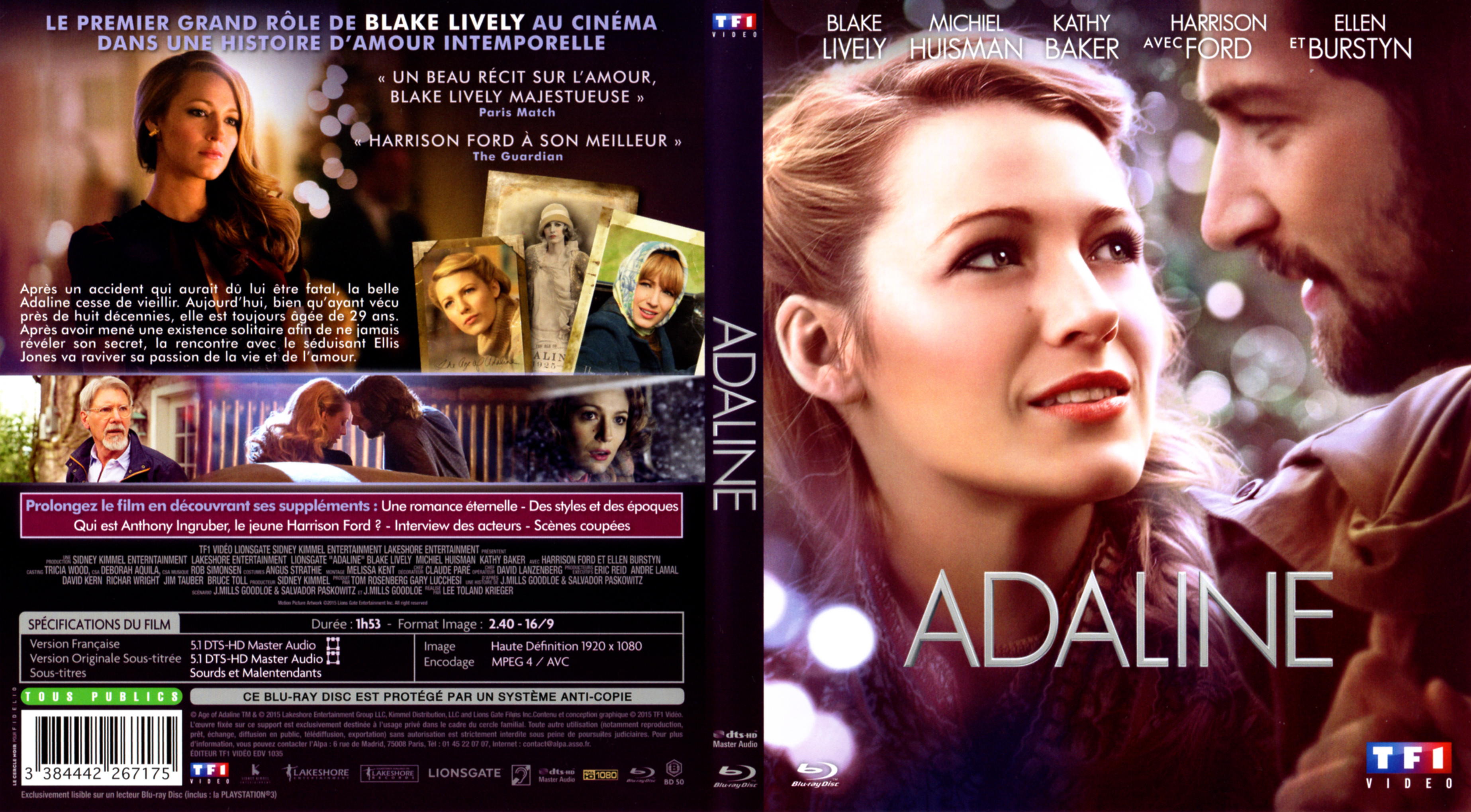 Jaquette DVD Adaline (BLU-RAY)