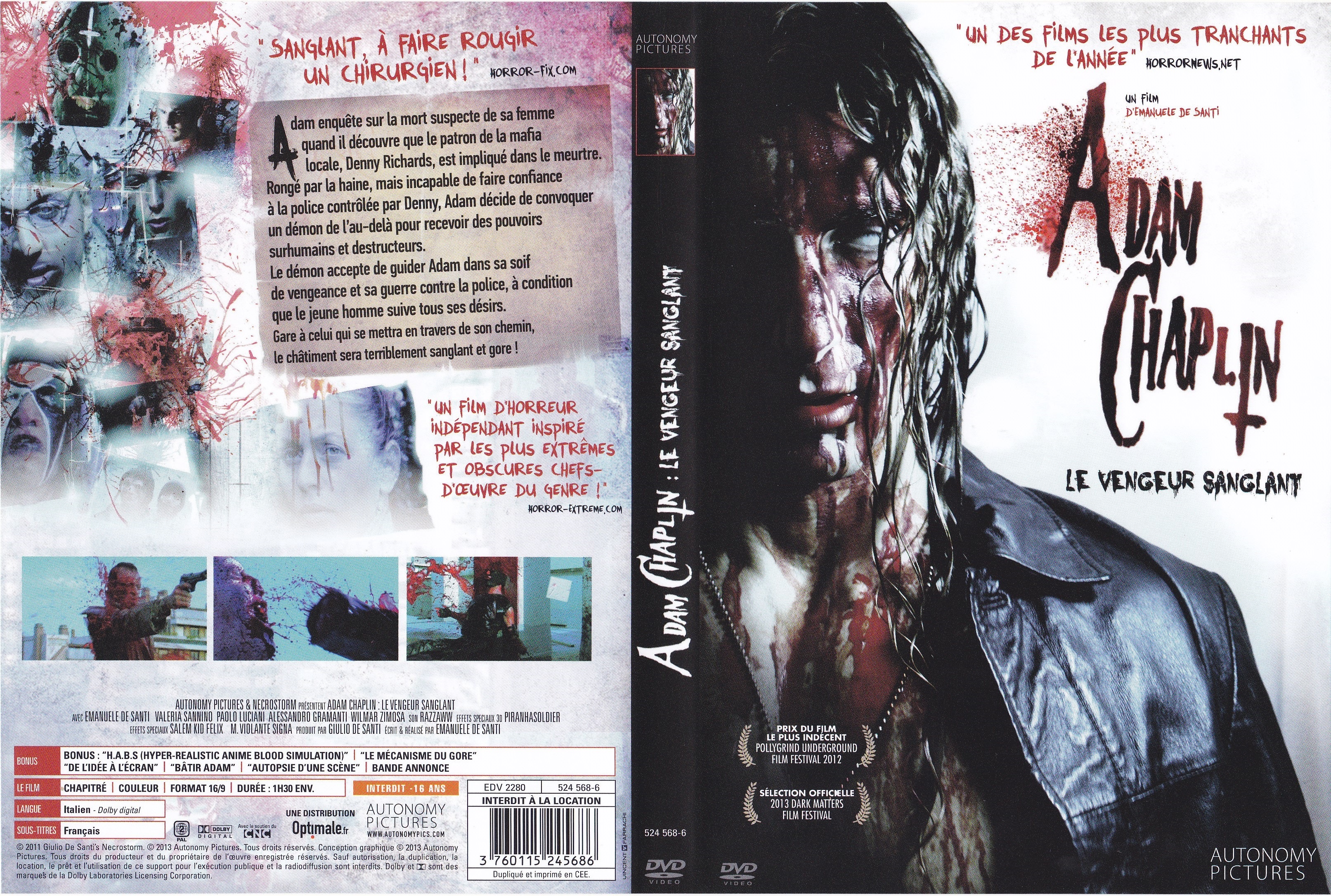 Jaquette DVD Adam Chaplin