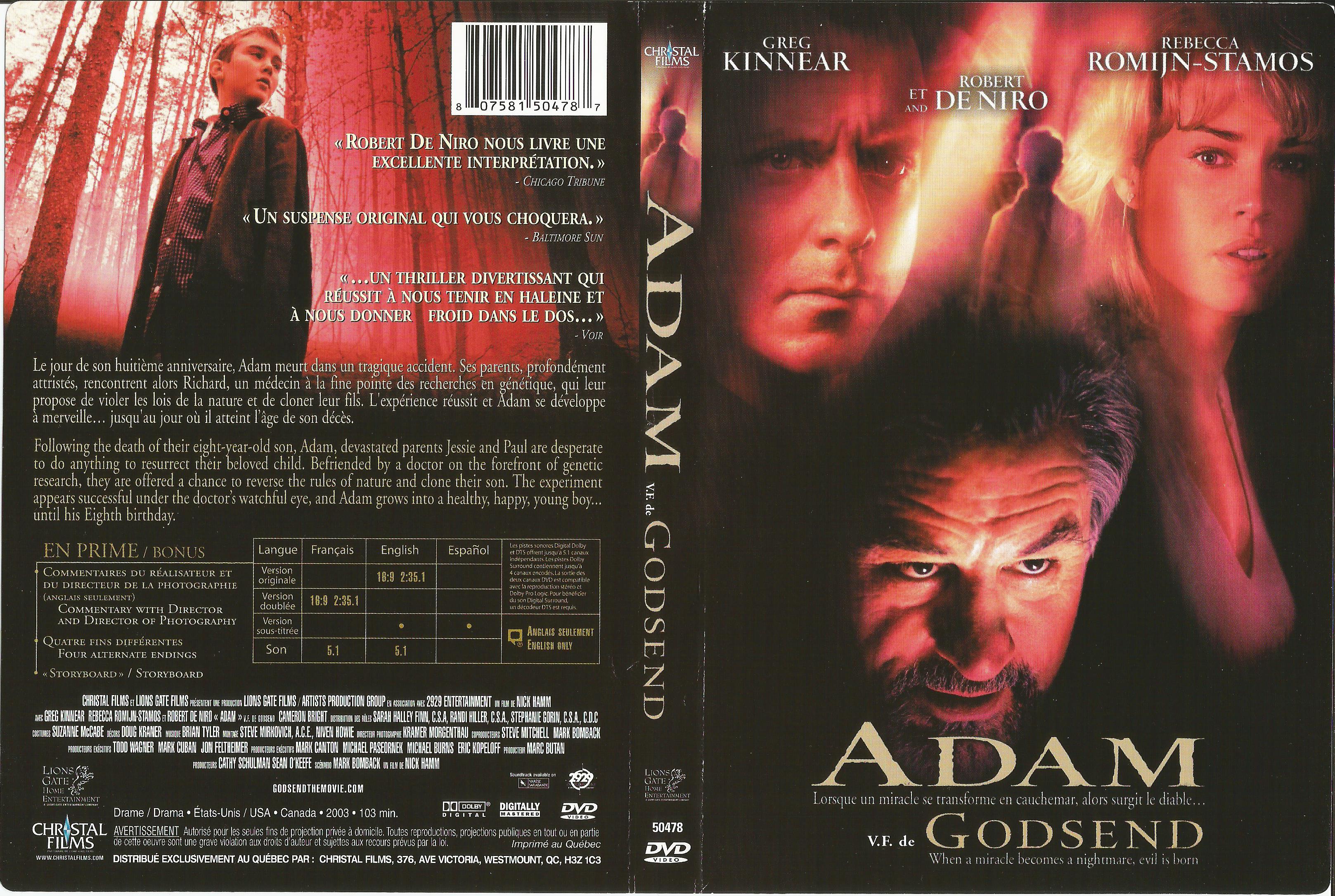 Jaquette DVD Adam - Godsend (Canadienne)
