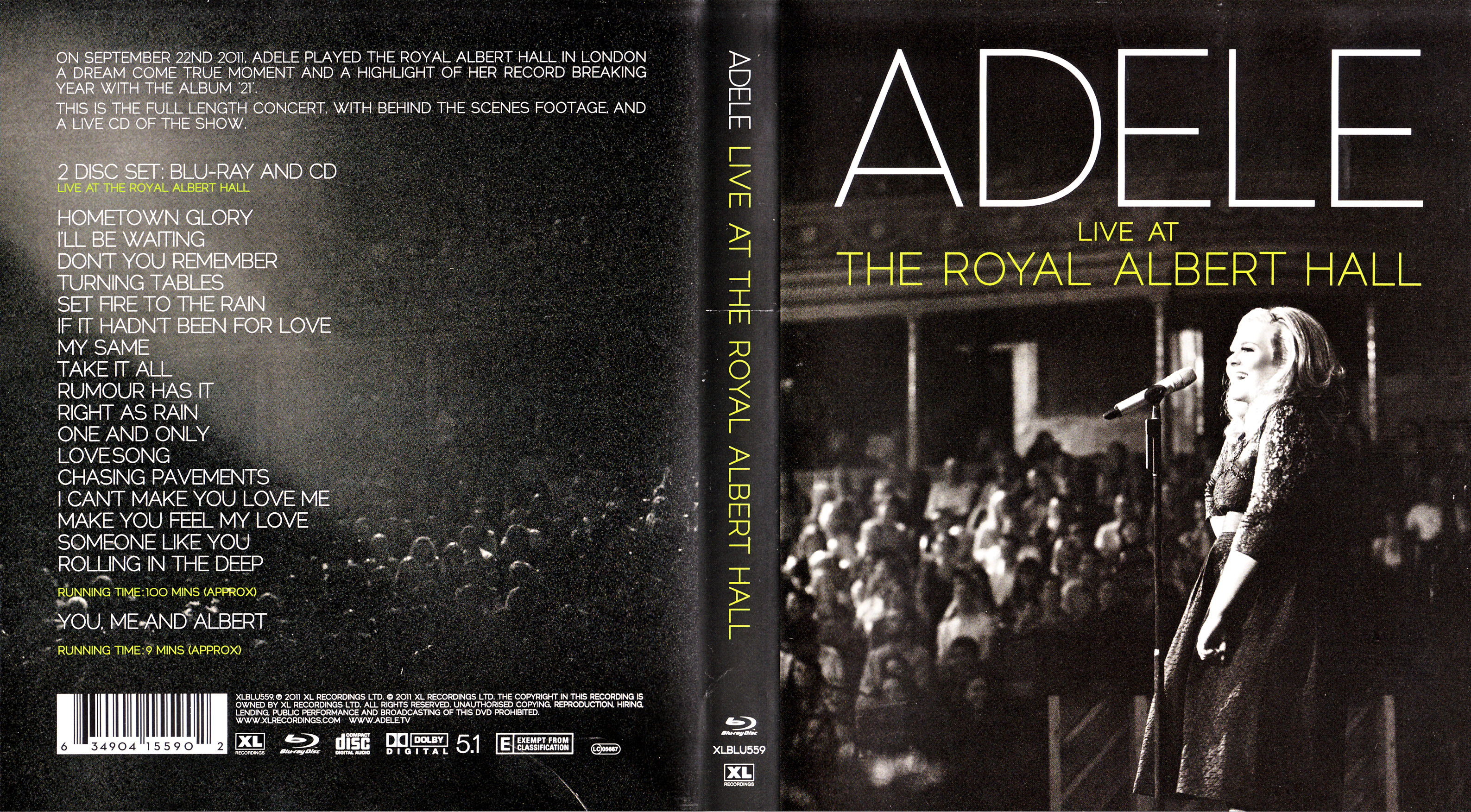 Jaquette DVD Adle Live at the royal Albert Hall (BLU-RAY)