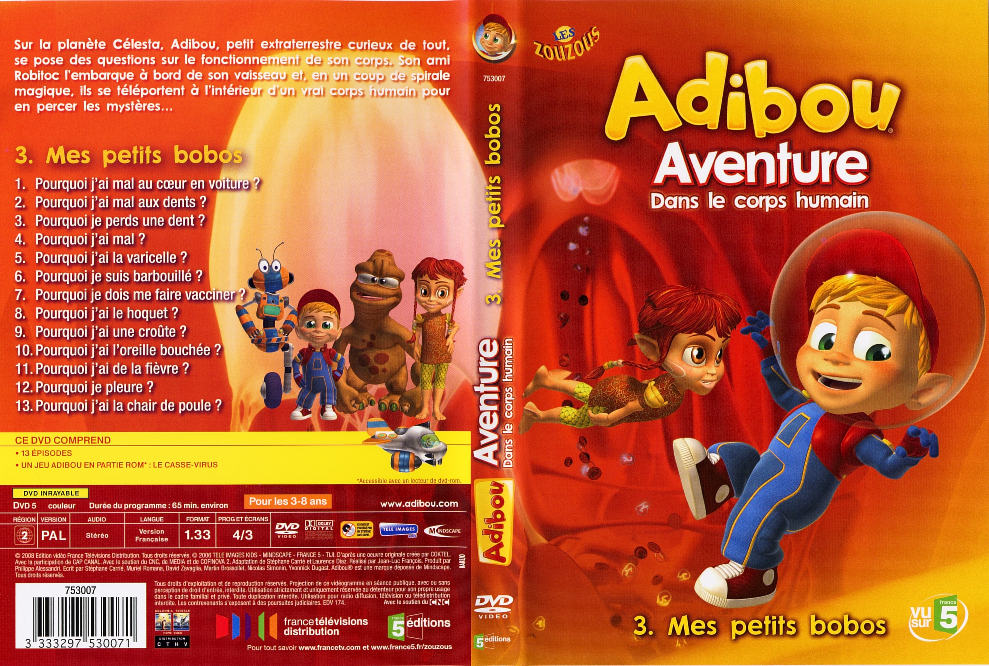 Jaquette DVD Adibou Aventure vol 3 Mes petits bobos