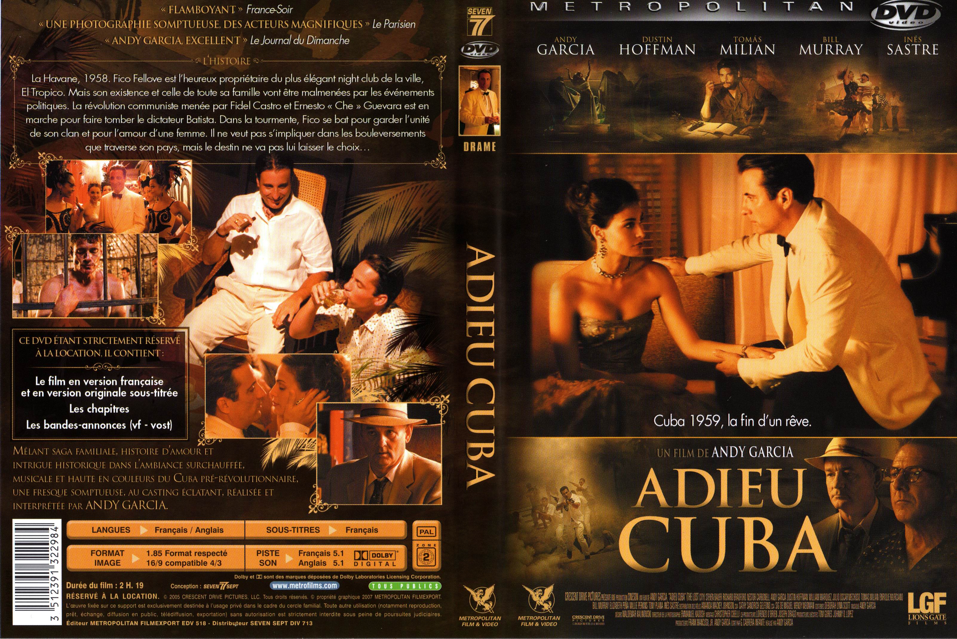 Jaquette DVD Adieu cuba