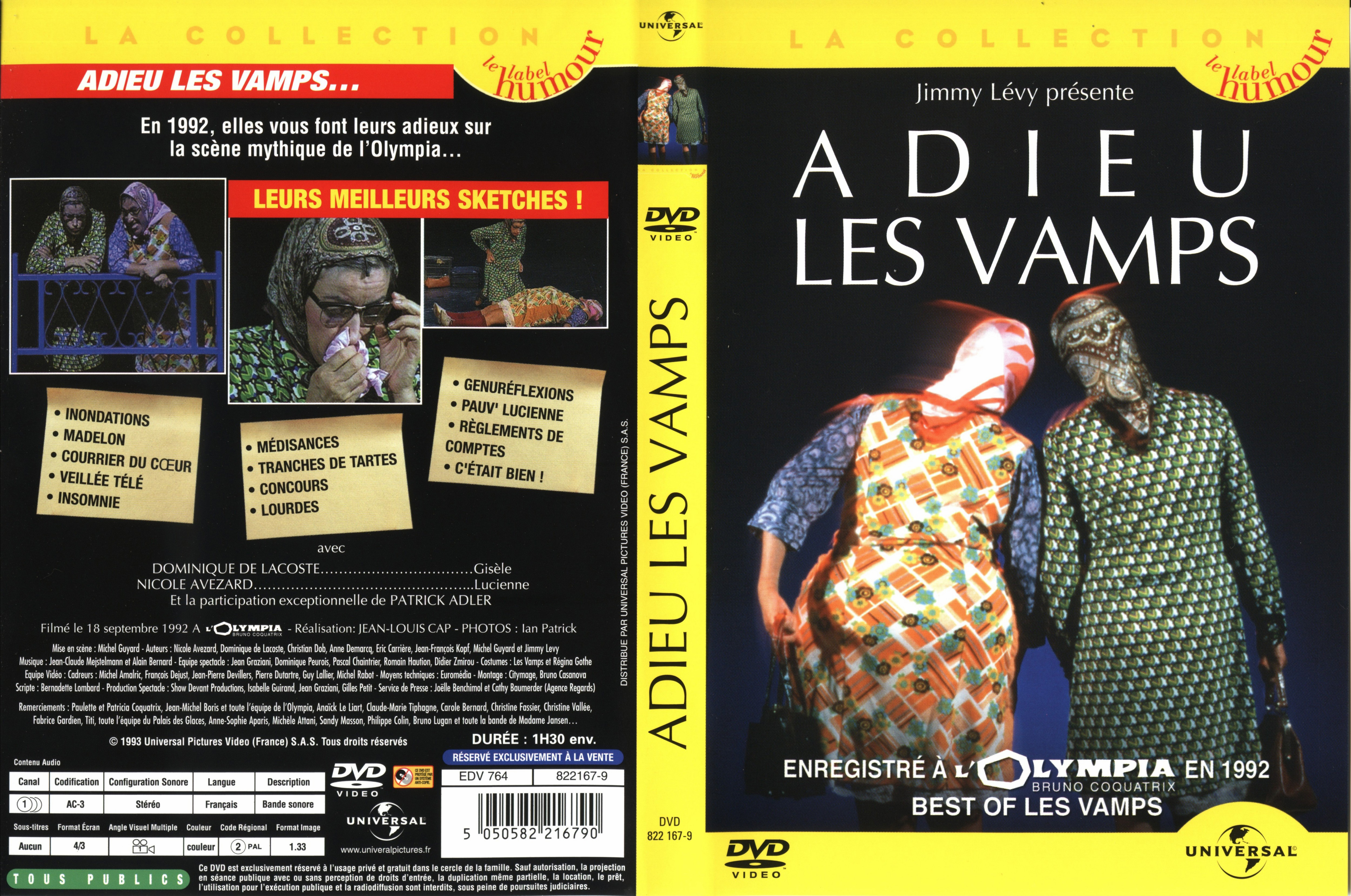 Jaquette DVD Adieu les vamps