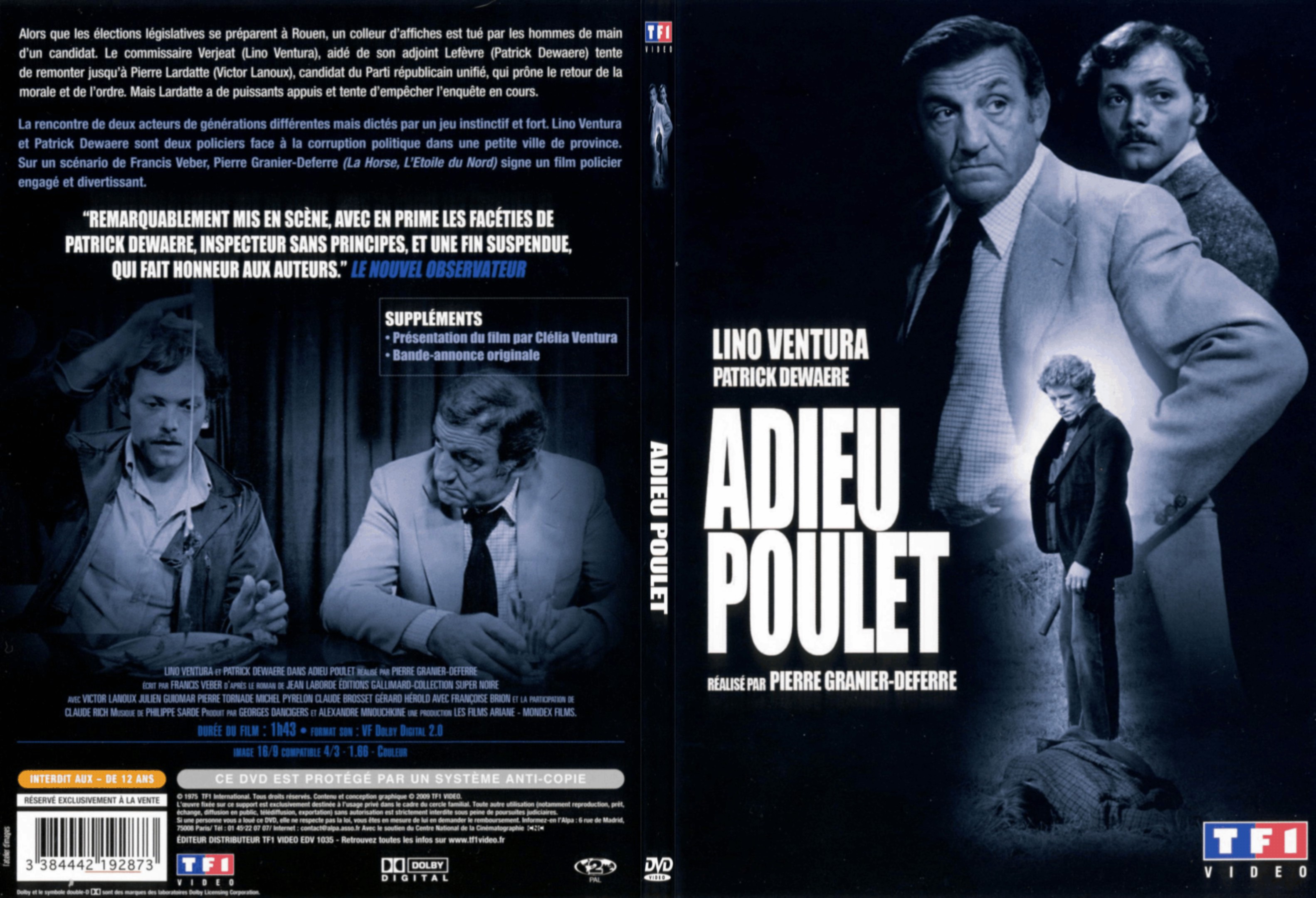 Jaquette DVD Adieu poulet - SLIM