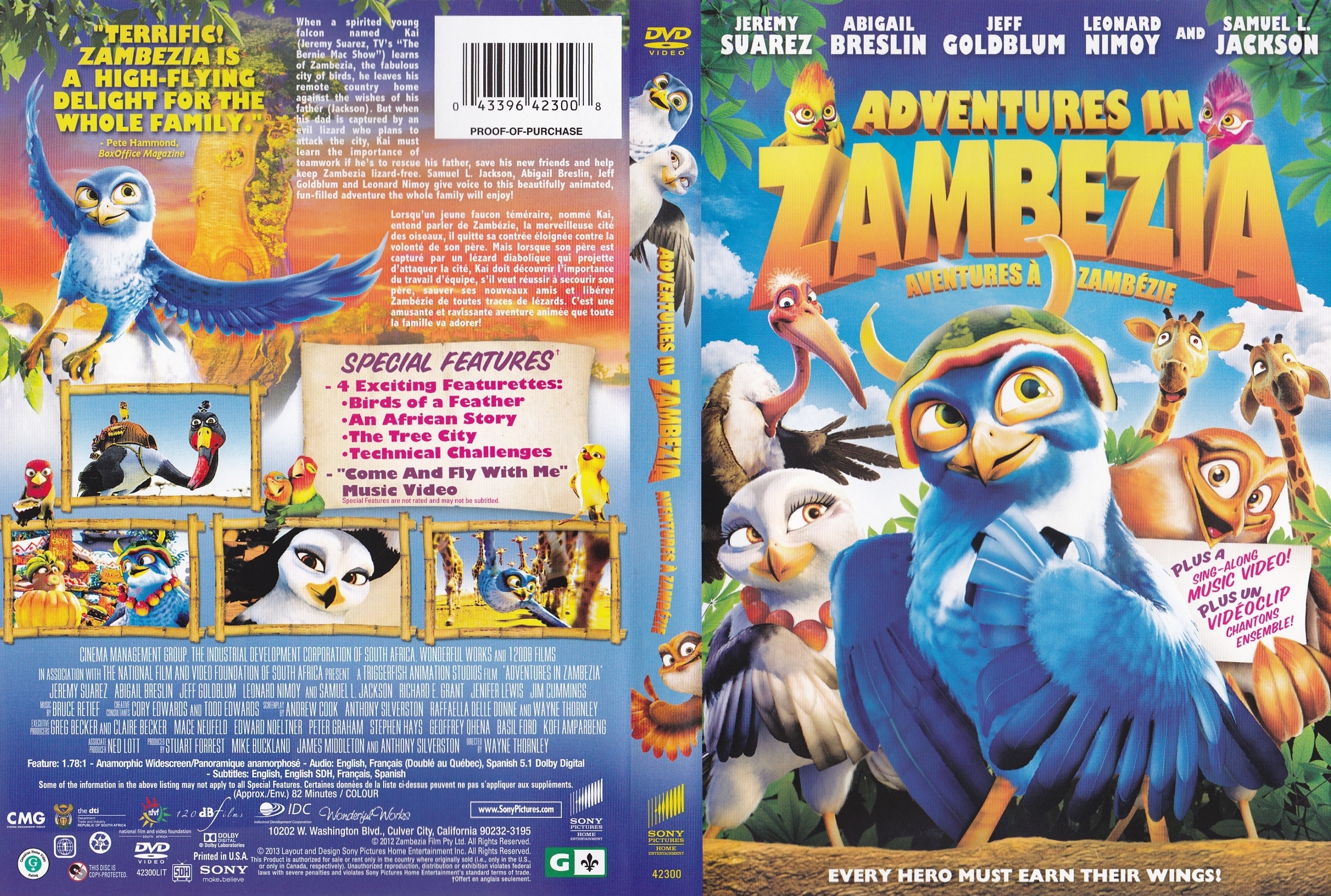 Jaquette DVD Adventures in Zambezia - Aventures  Zambzie (Canadienne)