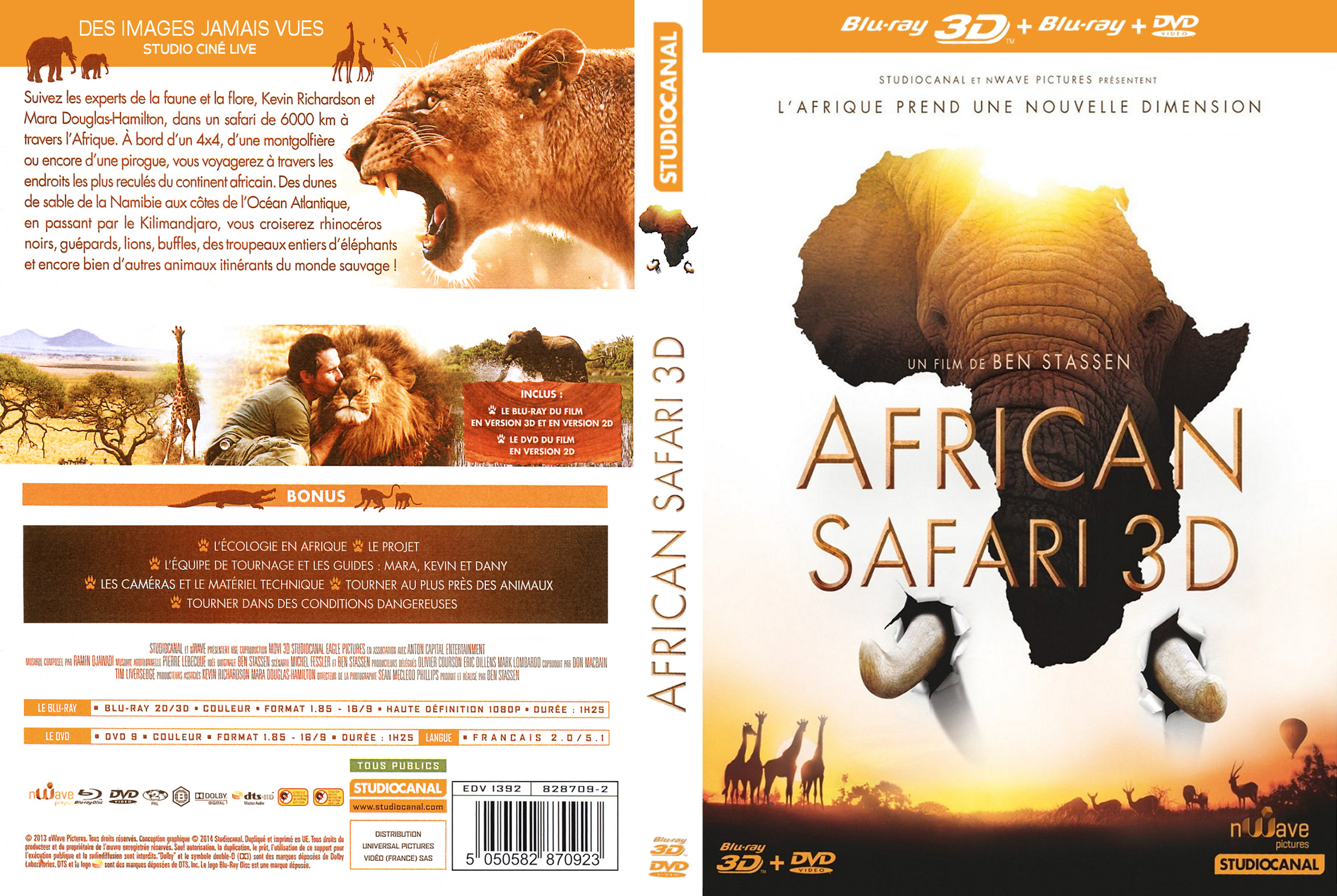 Jaquette DVD African Safari 3D custom