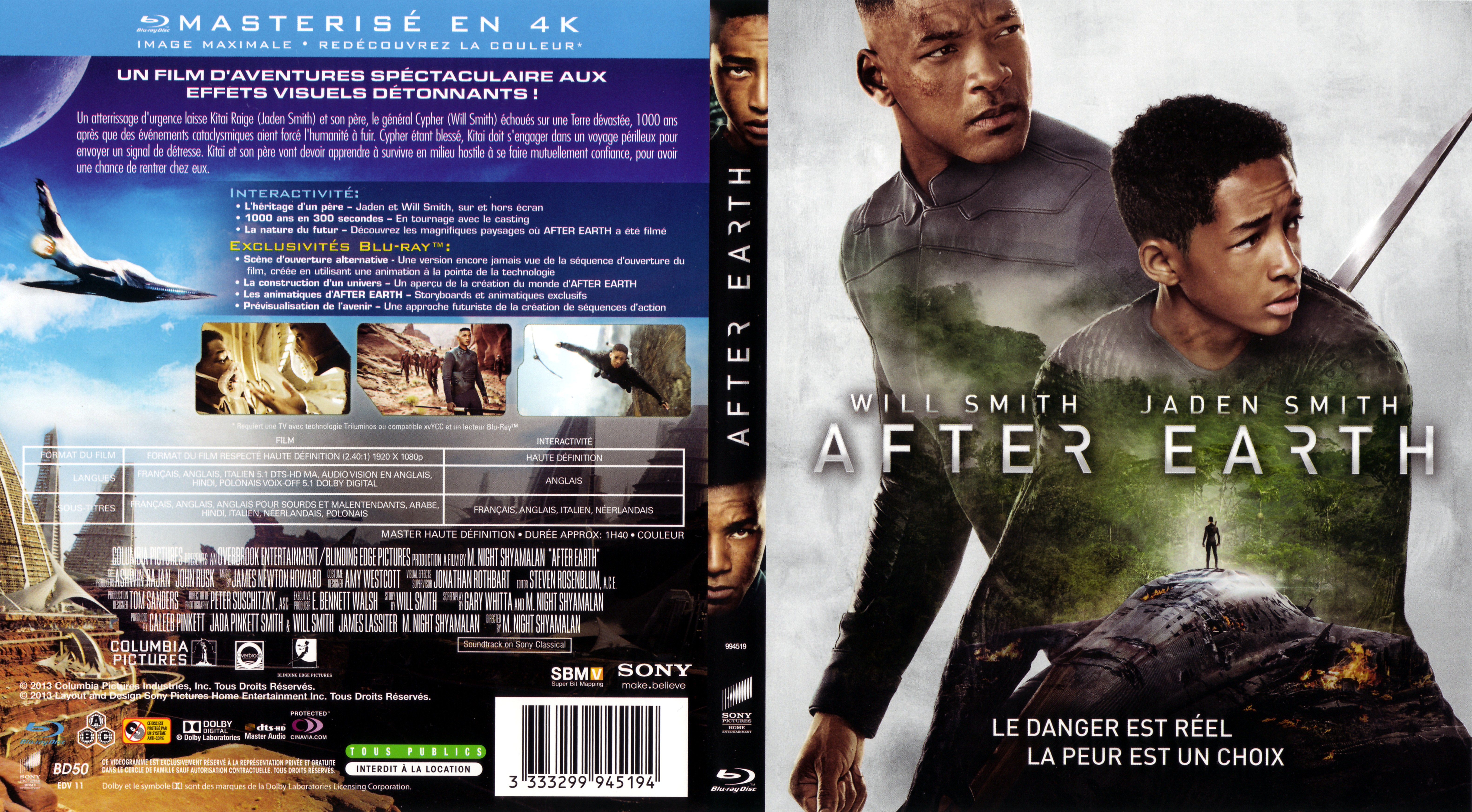 Jaquette DVD After earth 4K (BLU-RAY)