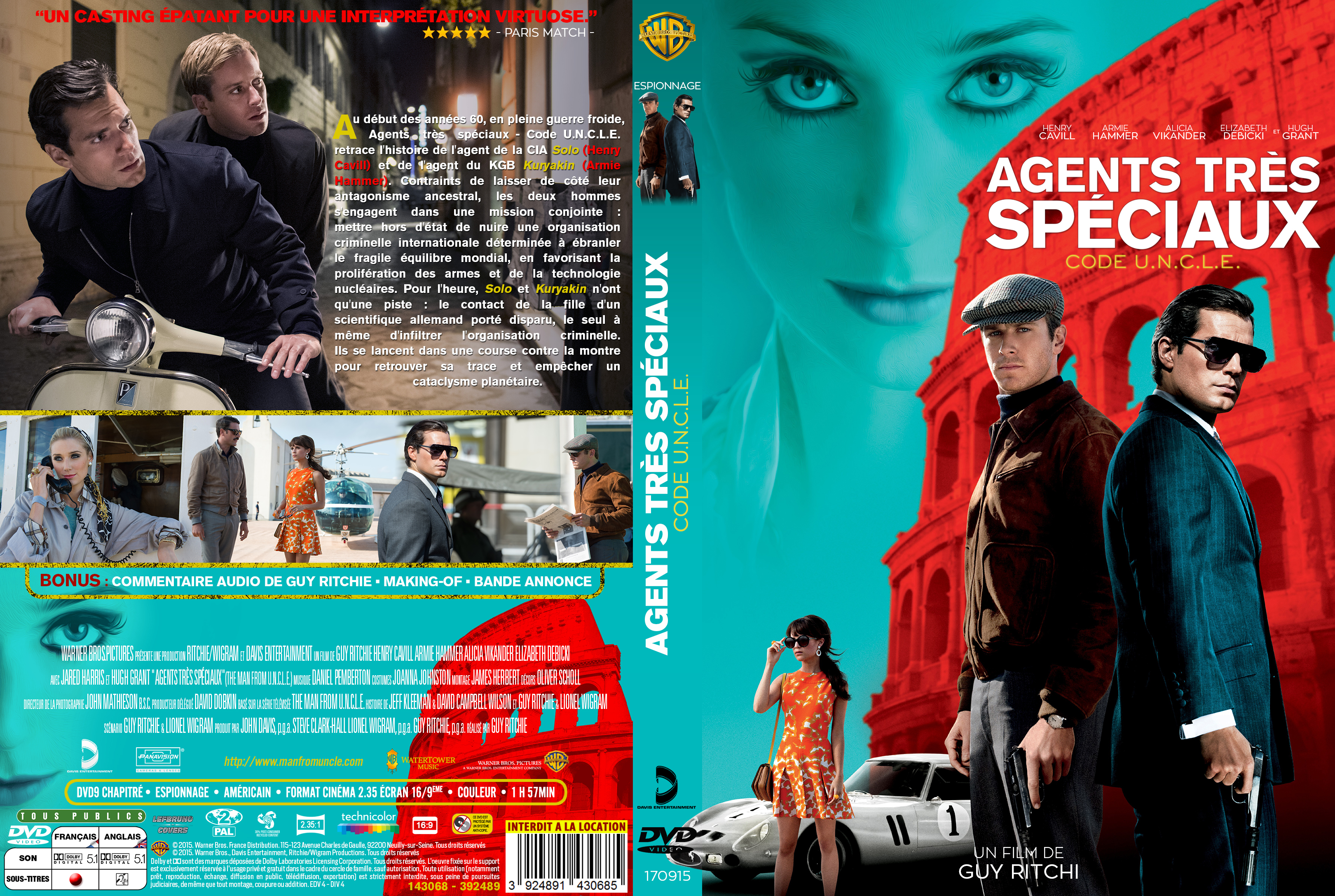 Jaquette DVD Agents trs spciaux Code U.N.C.L.E custom v2