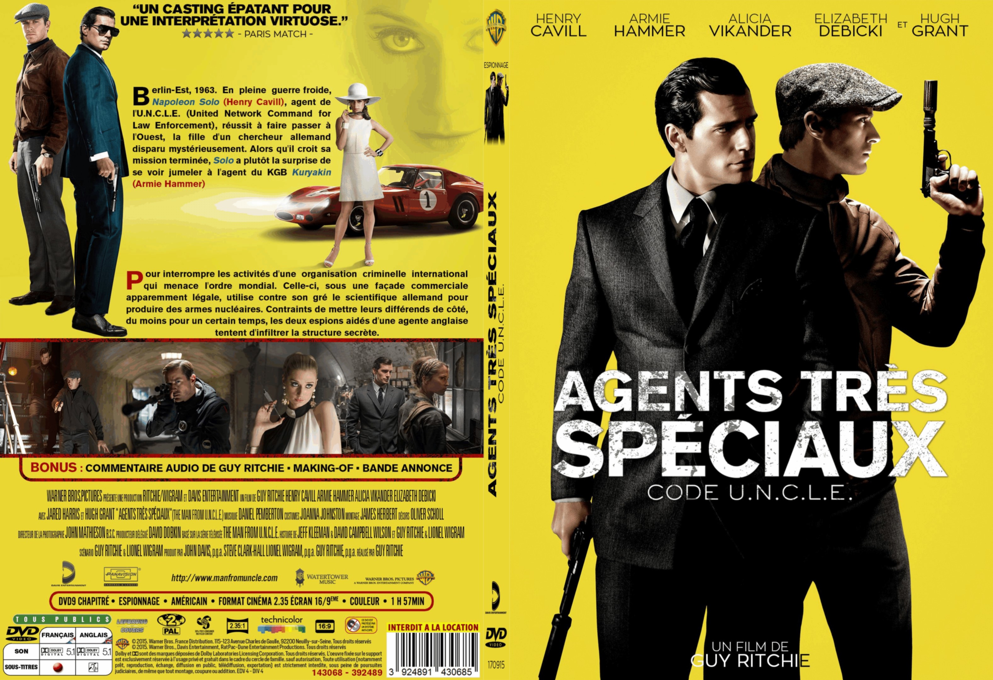 Jaquette DVD Agents trs spciaux Code U.N.C.L.E custom - SLIM