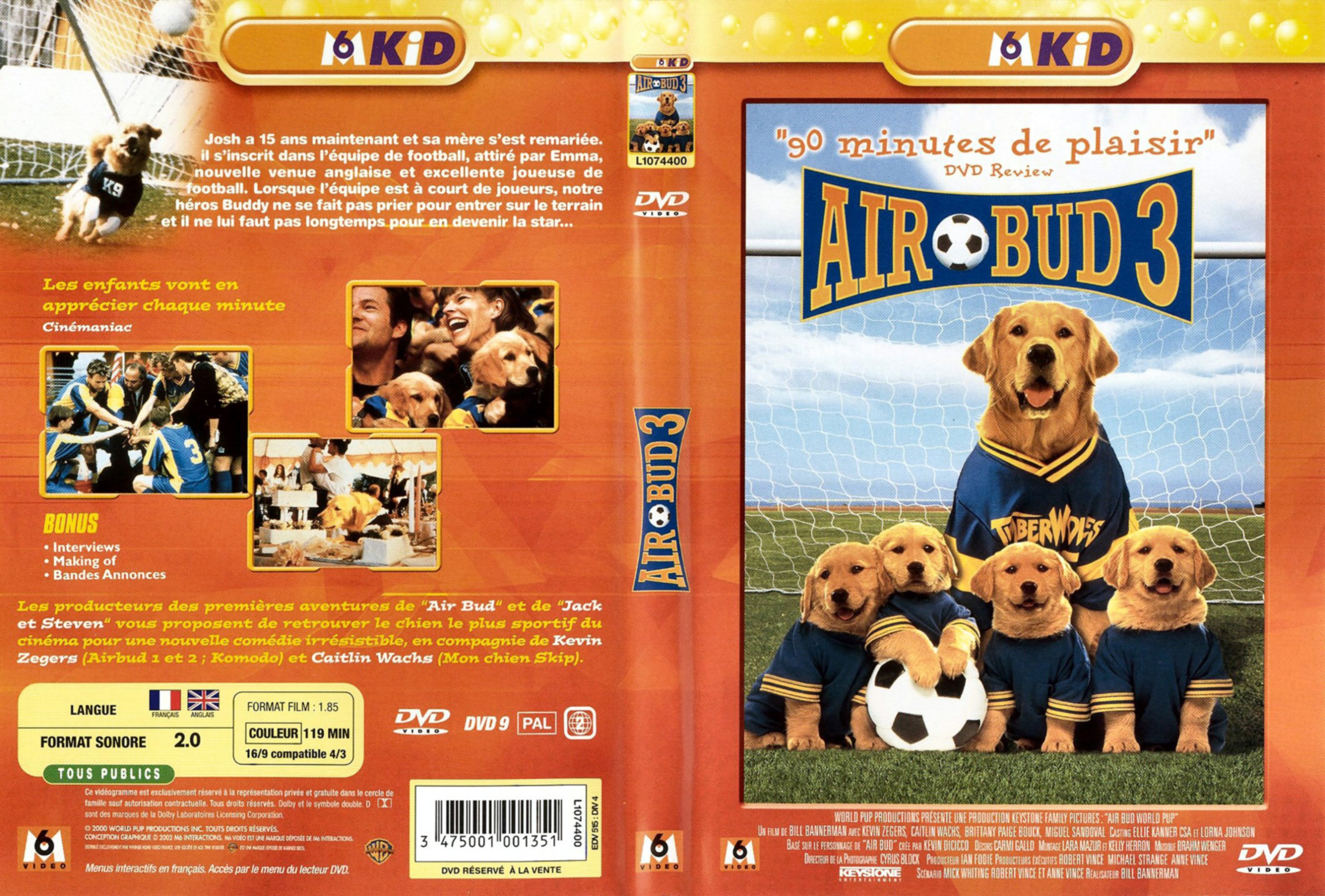 Jaquette DVD Air bud 3