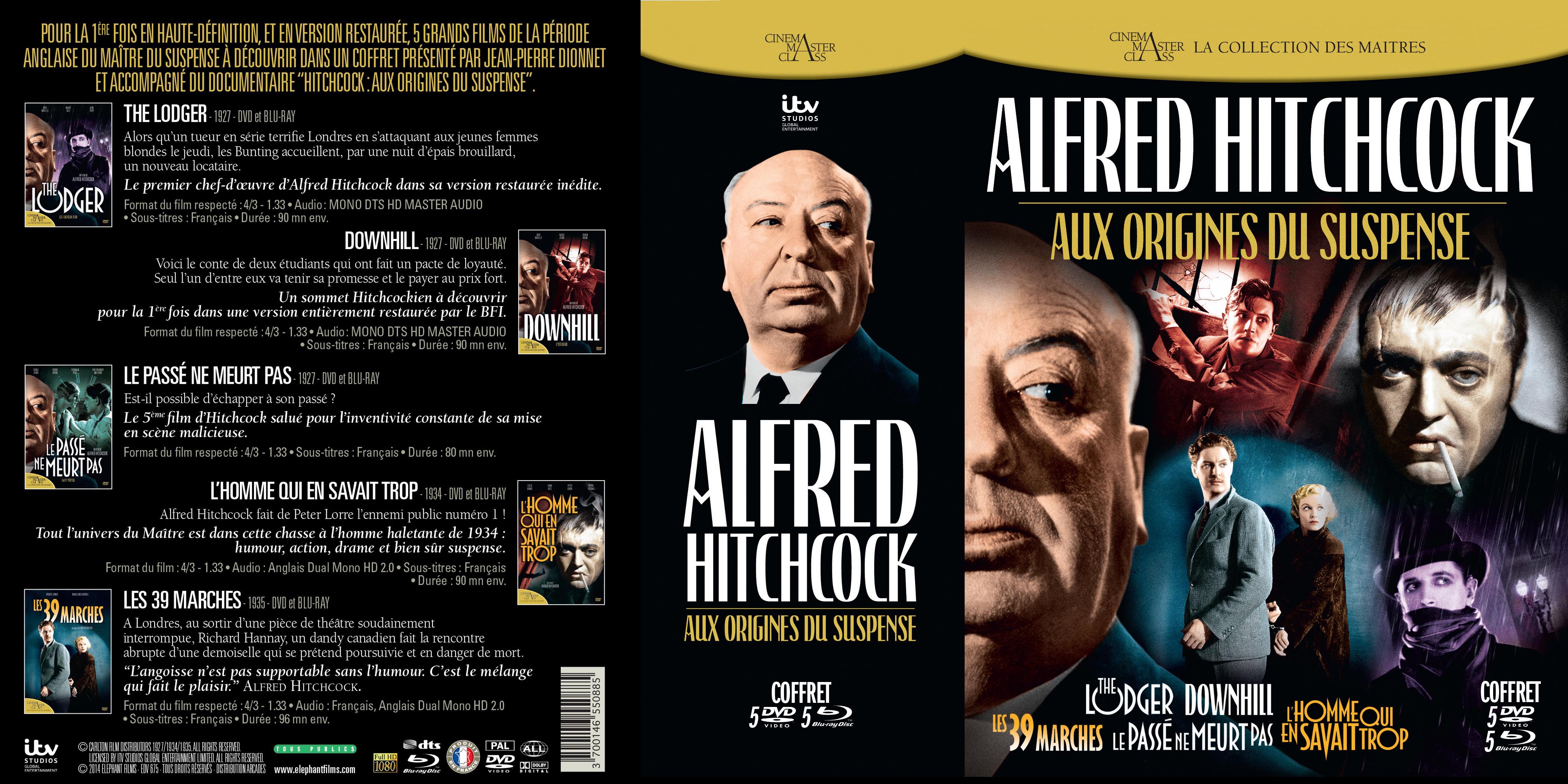 Jaquette DVD Al fred Hitchcock Aux origines du suspense COFFRET (BLU-RAY)