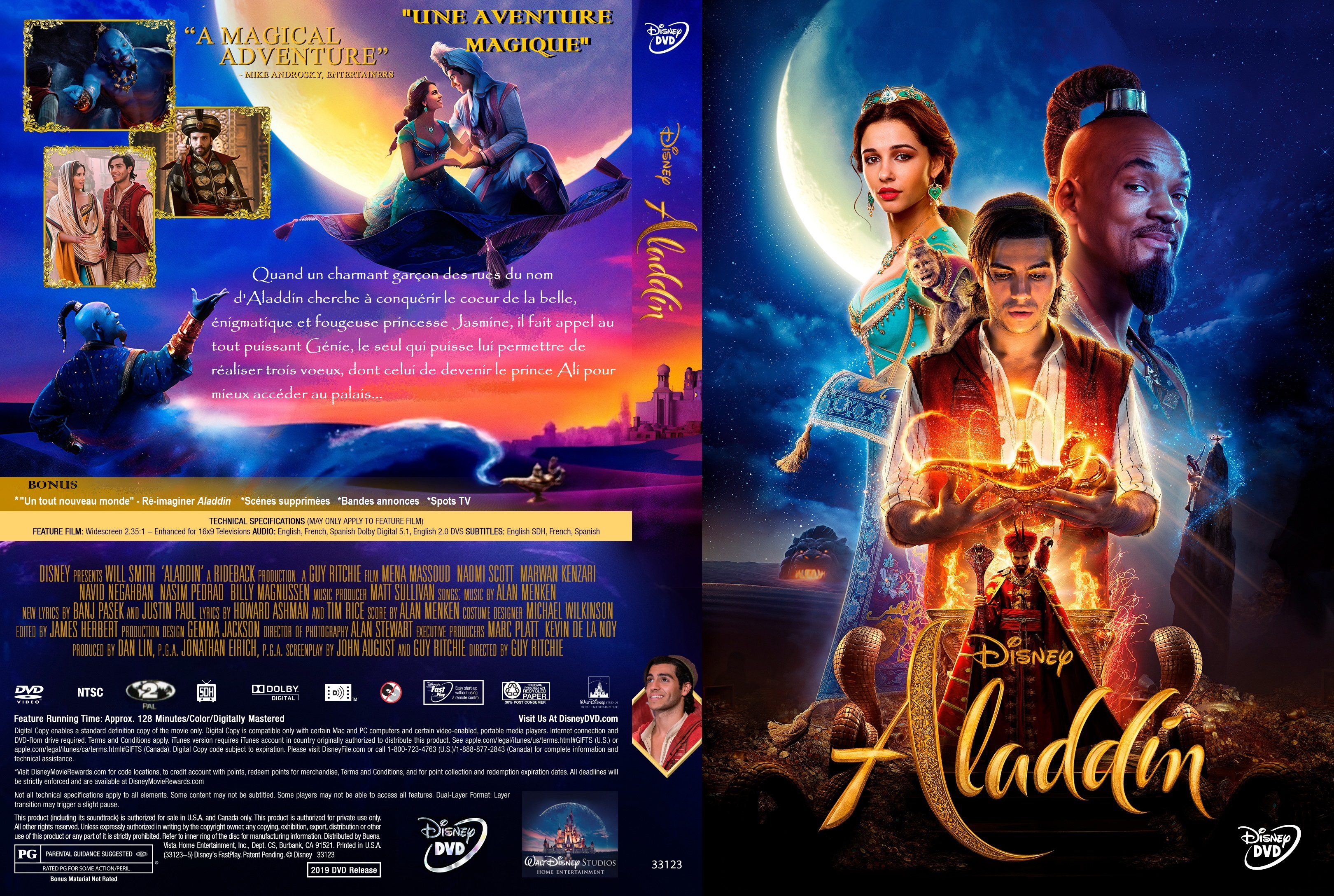 Jaquette DVD Aladdin (2019) custom