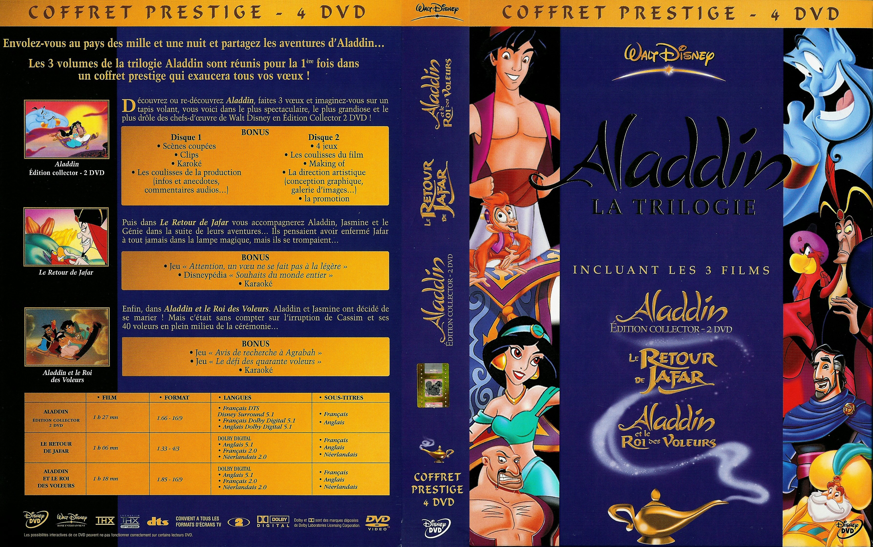 Jaquette DVD Aladdin (La trilogie)