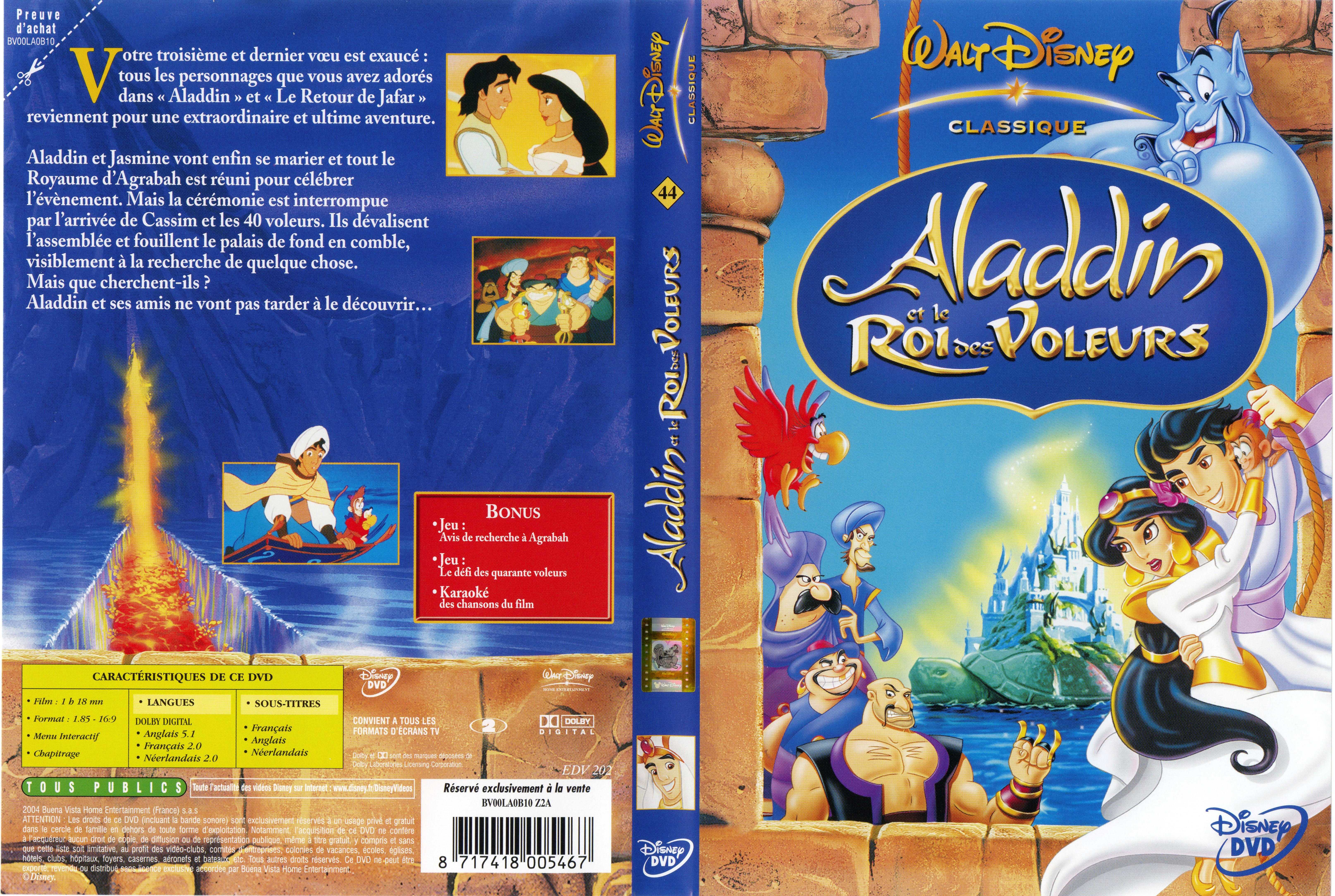 Jaquette DVD Aladdin et le roi des voleurs v2