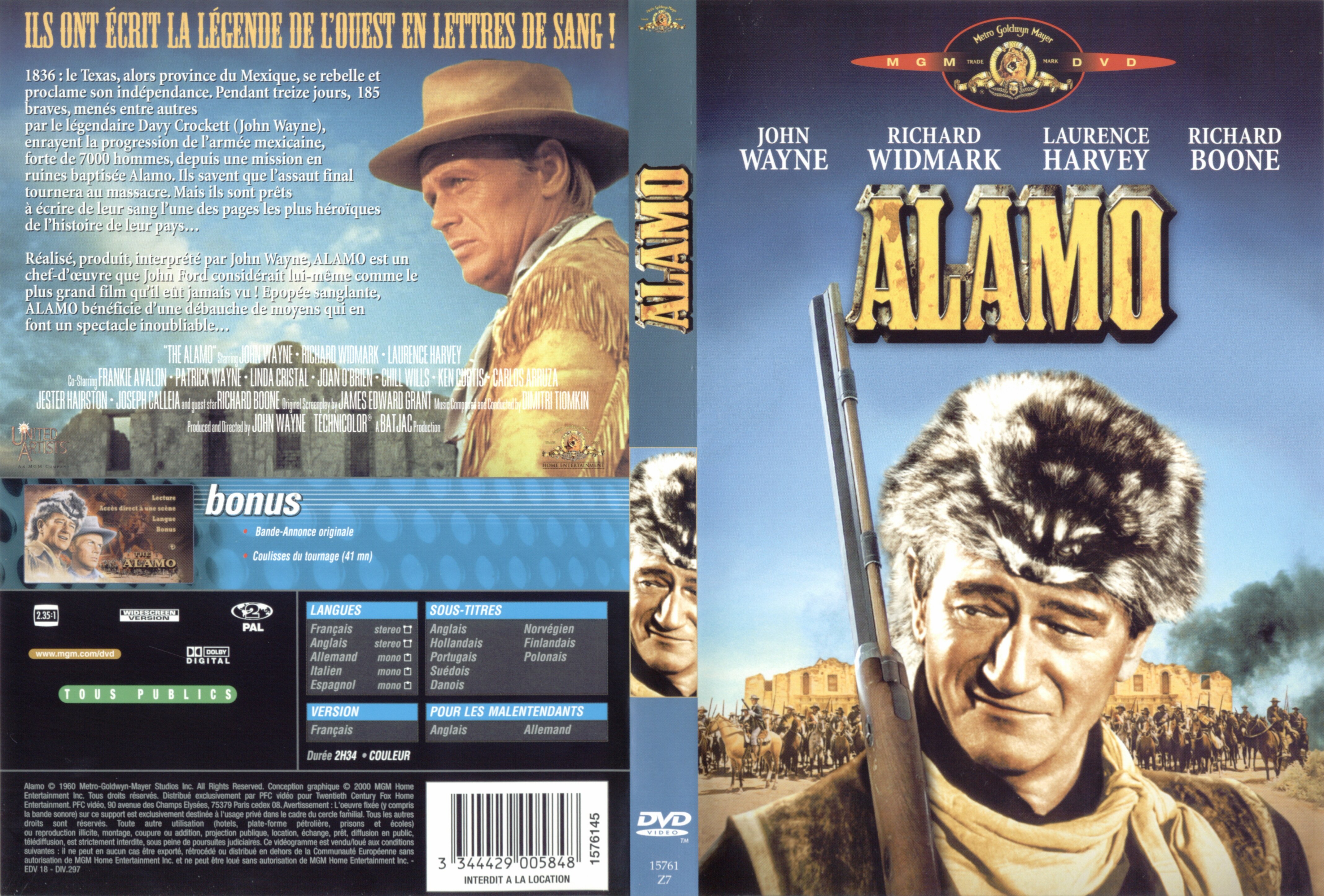 Jaquette DVD Alamo