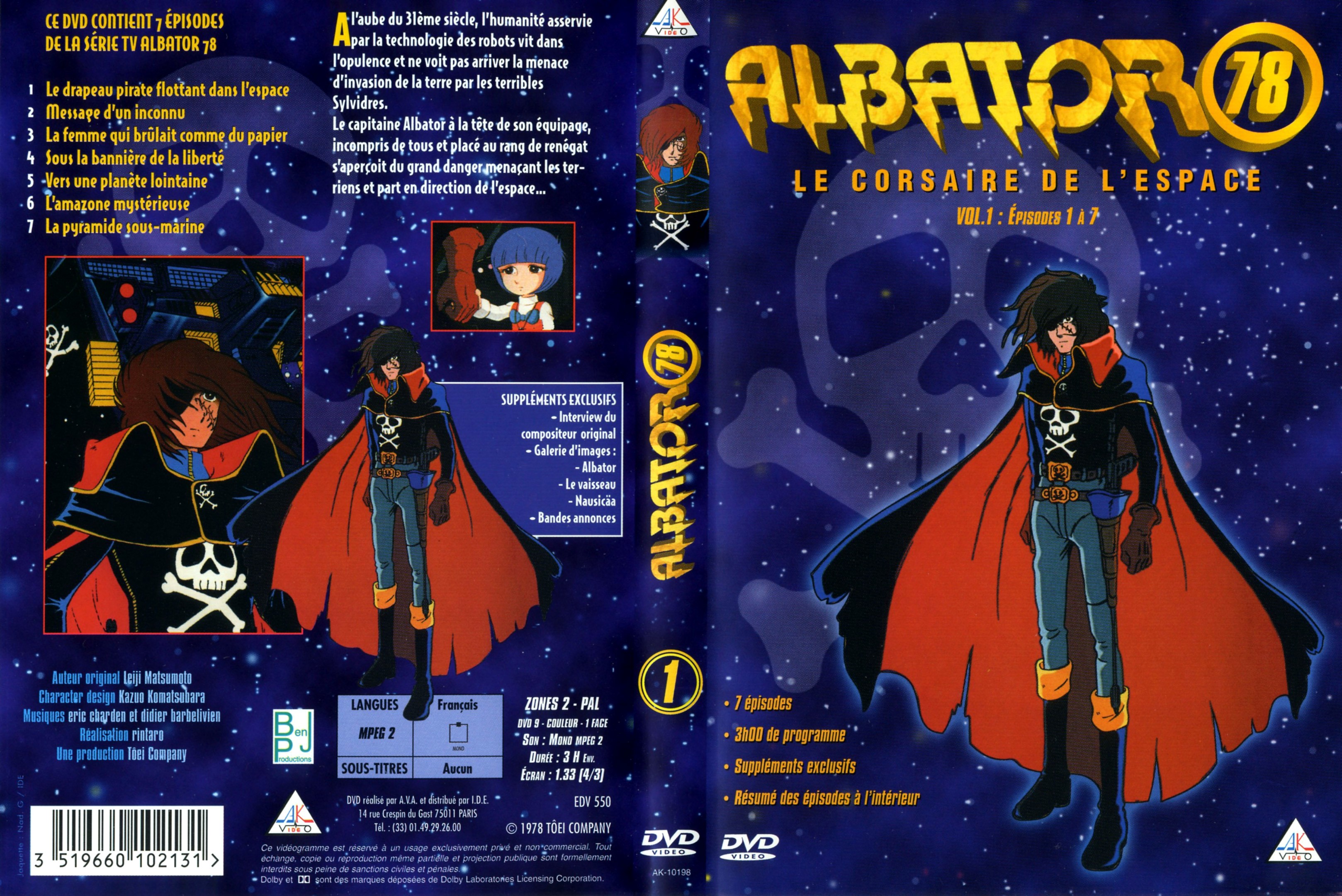 Jaquette DVD Albator 78 vol 1 (AK VIDEO)