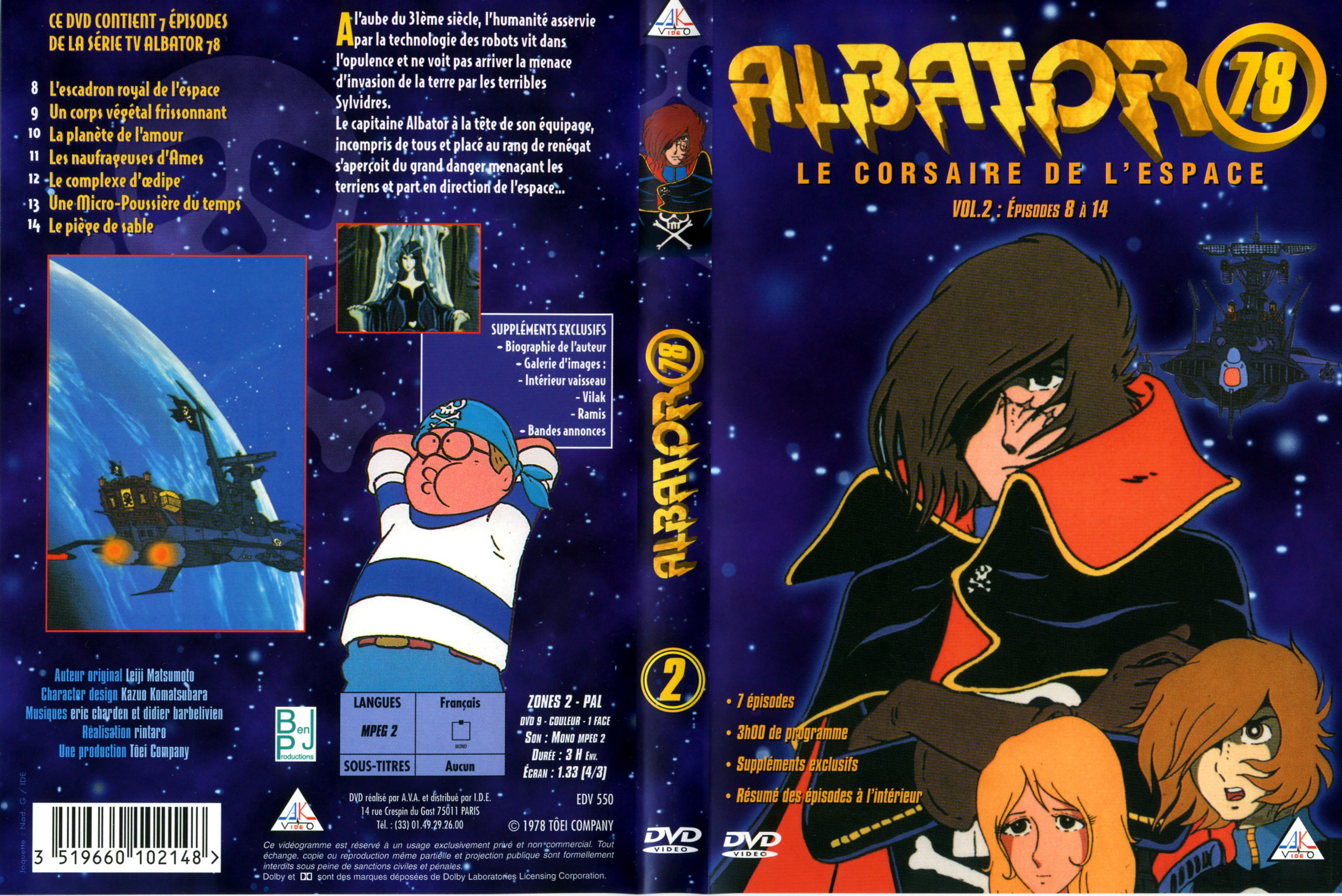 Jaquette DVD Albator 78 vol 2 (AK VIDEO)