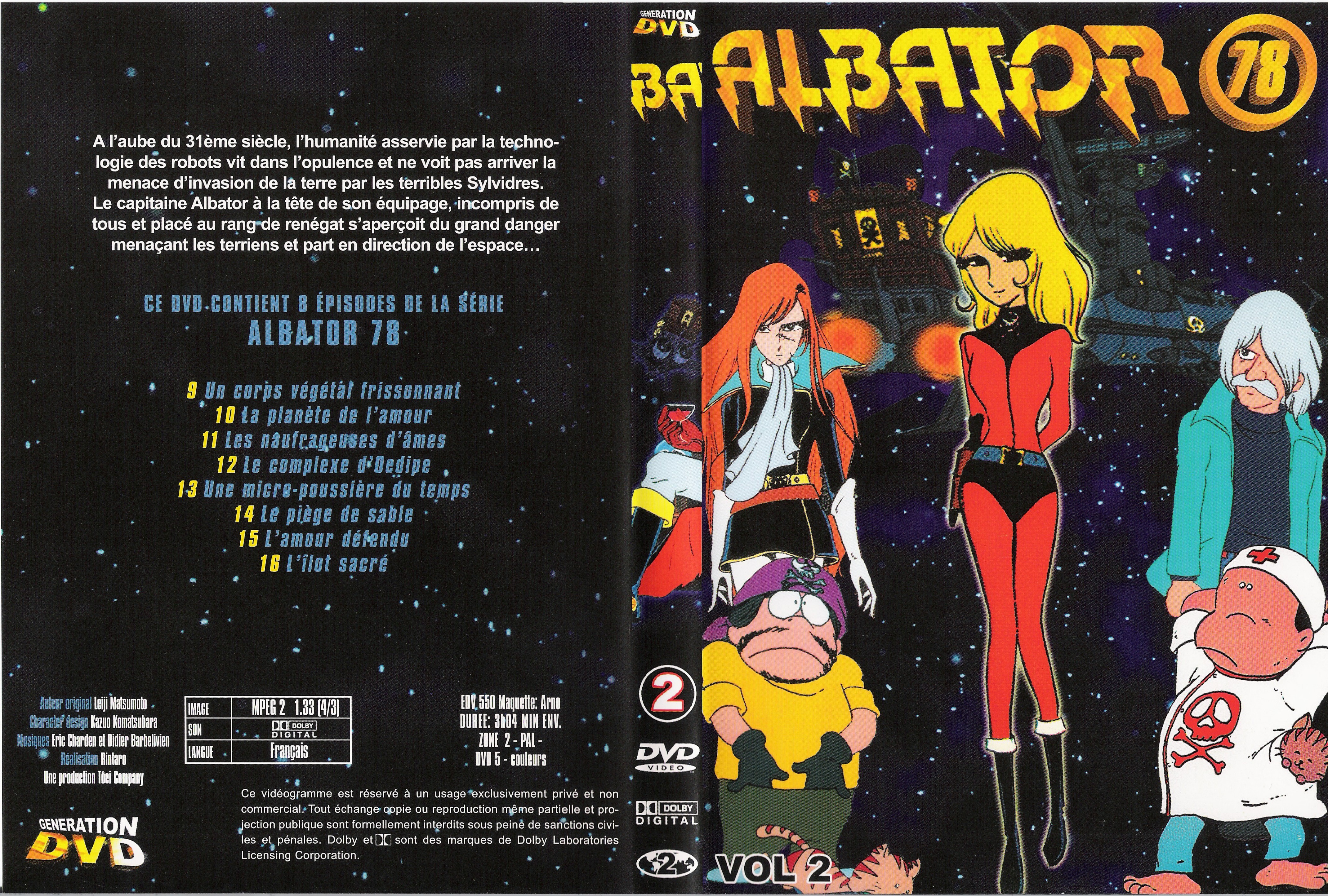 Jaquette DVD Albator 78 vol 2 (GENERATION DVD)
