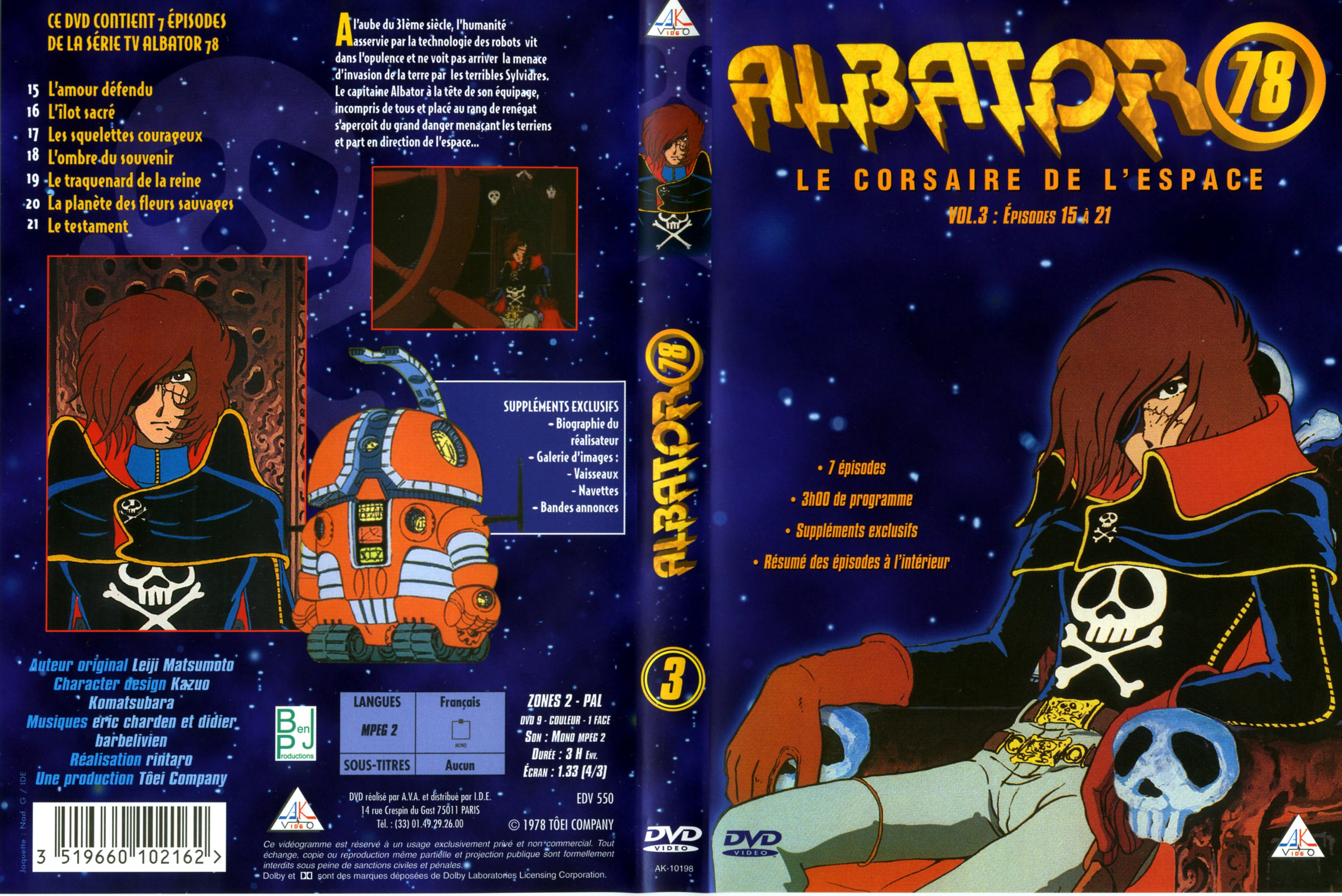 Jaquette DVD Albator 78 vol 3 (AK VIDEO)