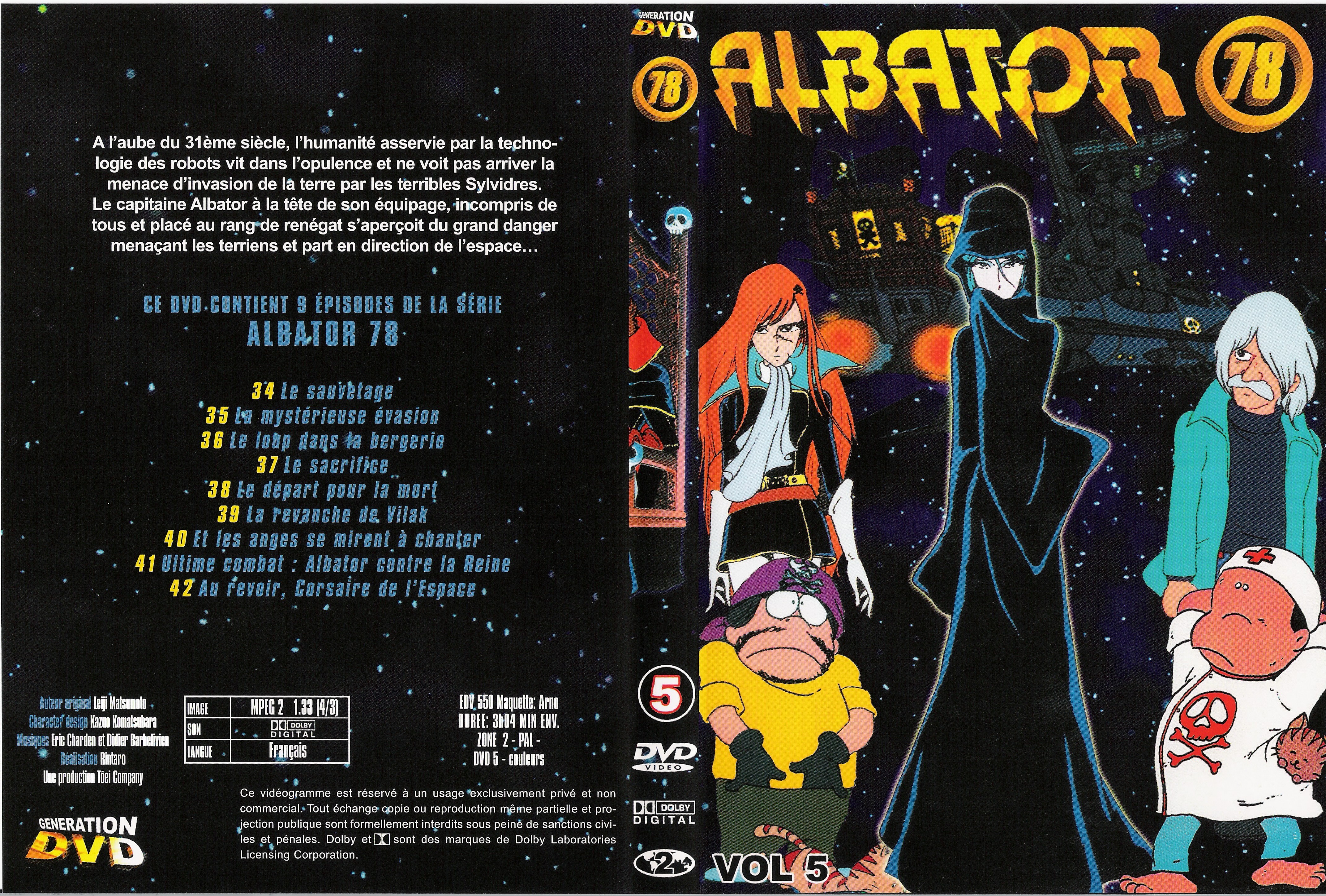 Jaquette DVD Albator 78 vol 5 (GENERATION DVD)