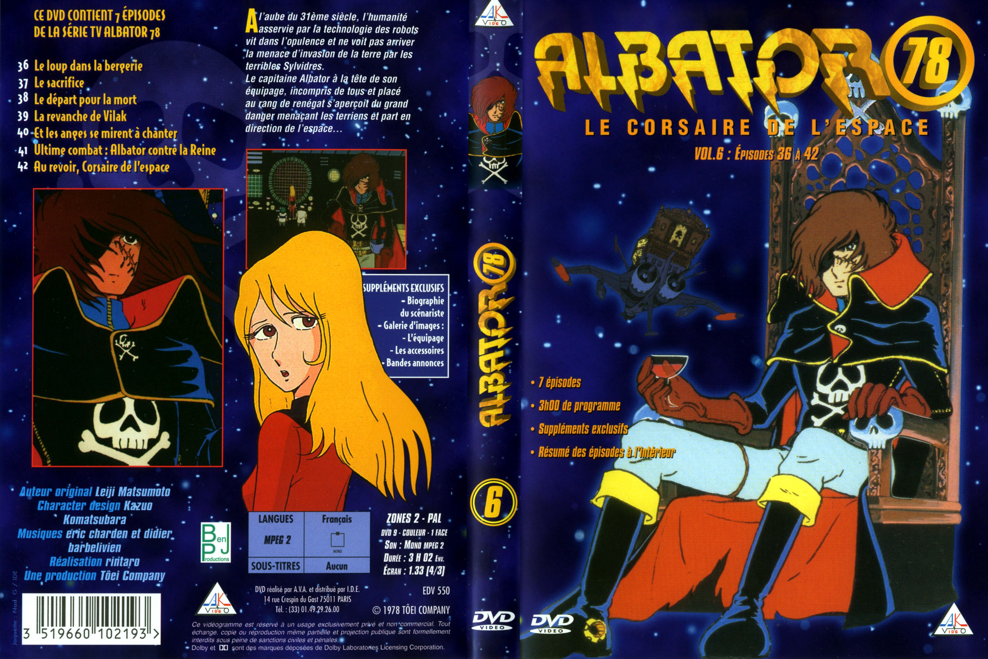 Jaquette DVD Albator 78 vol 6 (AK VIDEO)
