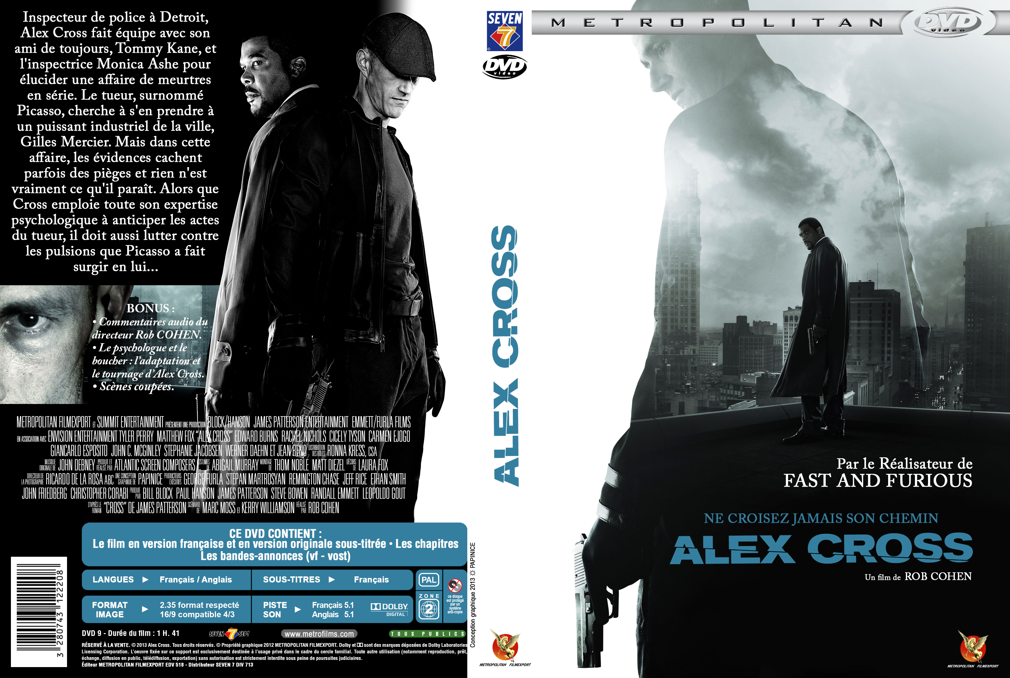 Jaquette DVD Alex Cross custom