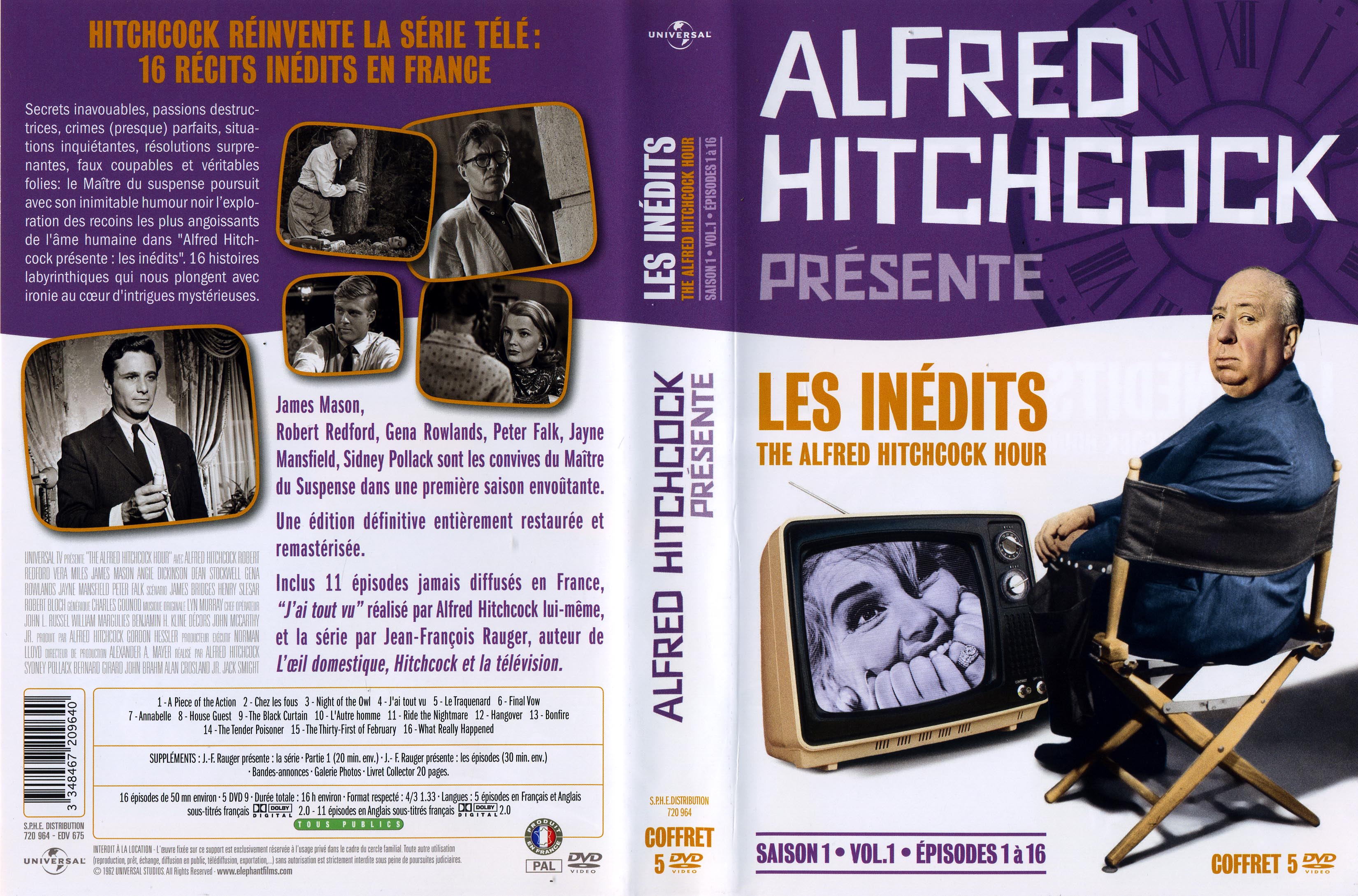 Jaquette DVD Alfred Hitchcock les indits intgrale Saison 1 vol 01