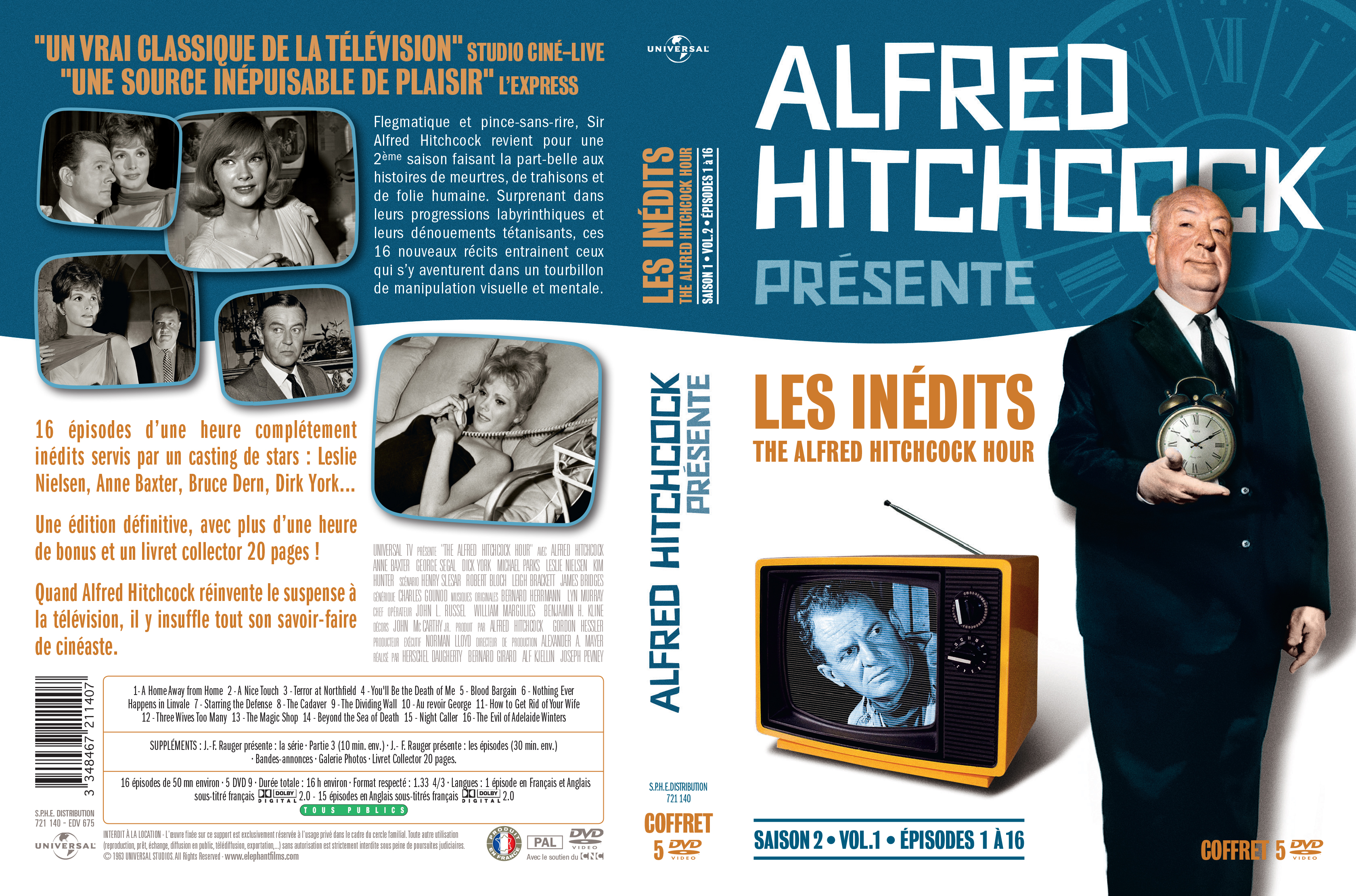 Jaquette DVD Alfred Hitchcock les indits intgrale Saison 2 vol 01
