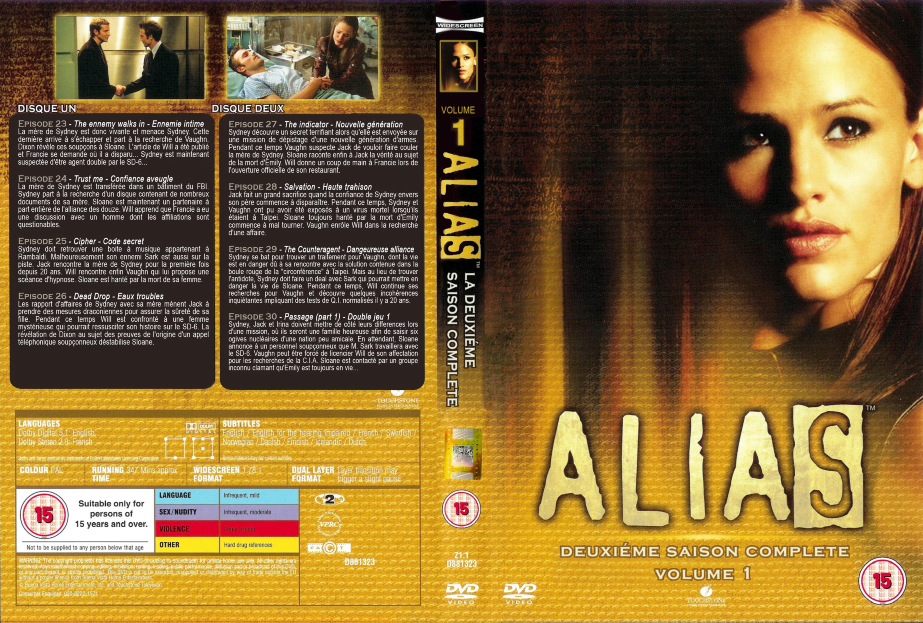 Jaquette DVD Alias saison 2 DVD 1