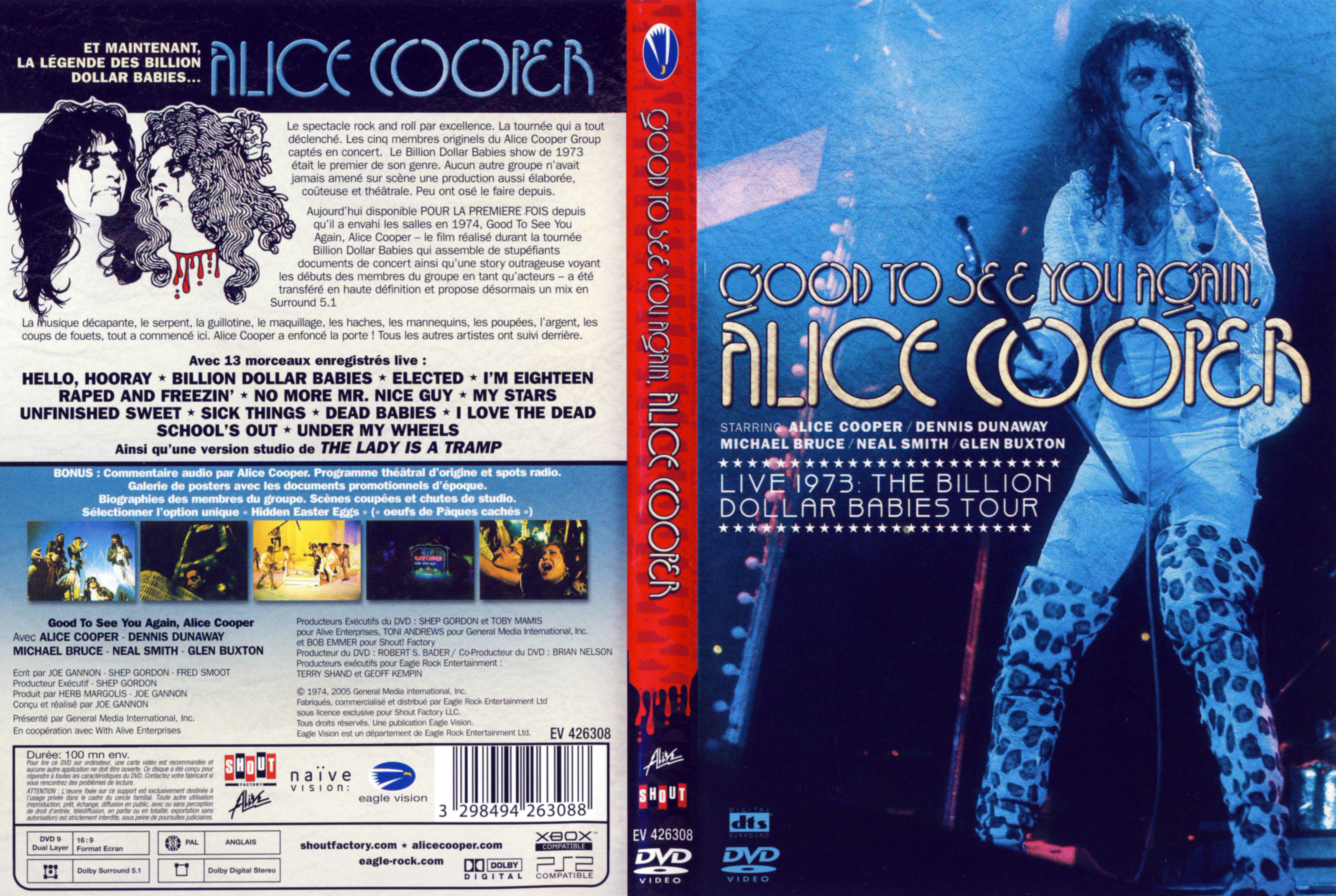 Jaquette DVD Alice Cooper Live 1973 The billion dollar babies tour
