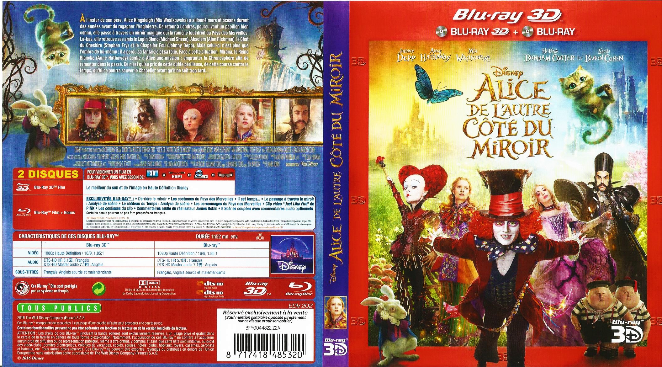 Jaquette DVD de Alice de l'autre côté du miroir (BLU-RAY) - Cinéma Passion