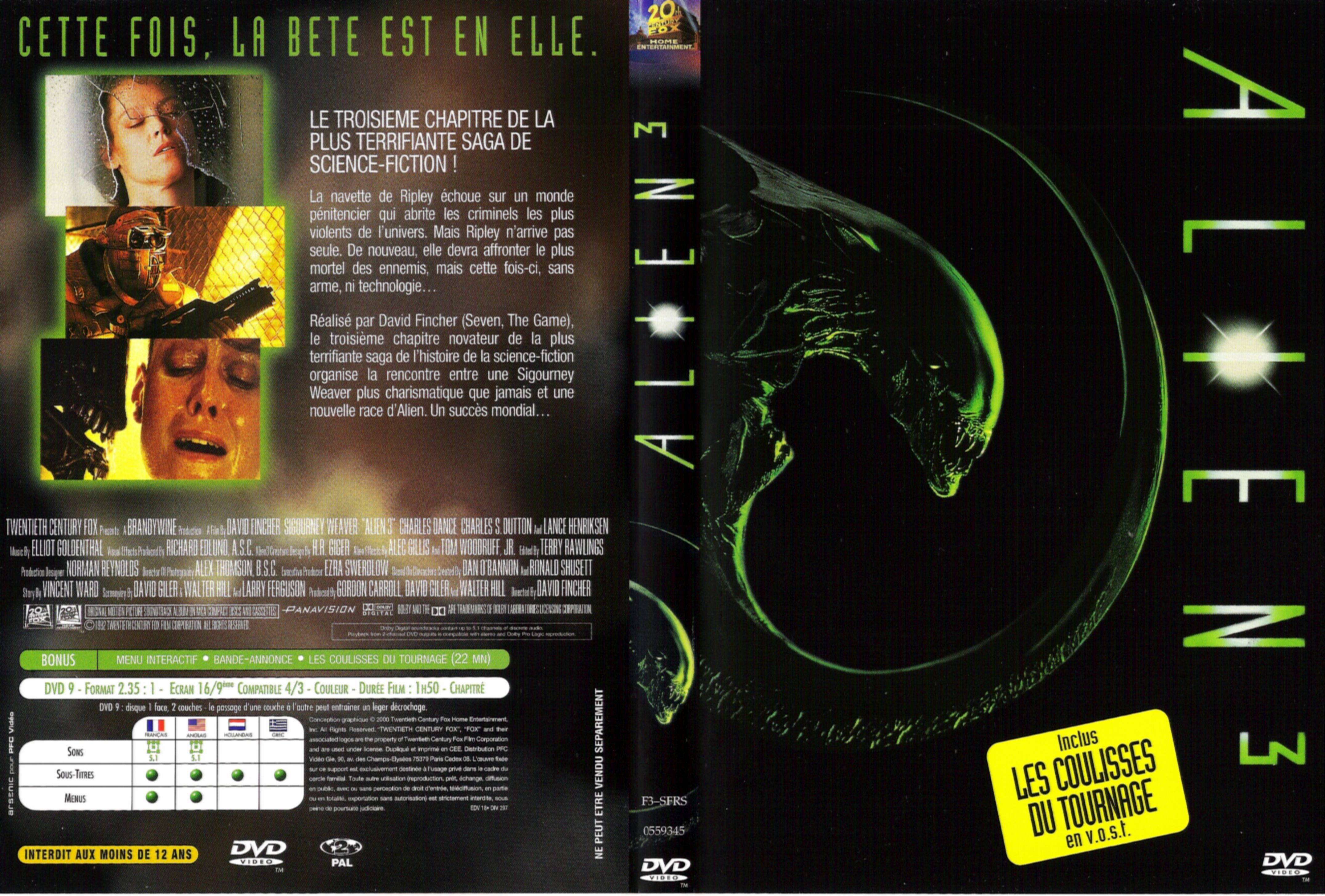 Jaquette DVD Alien 3