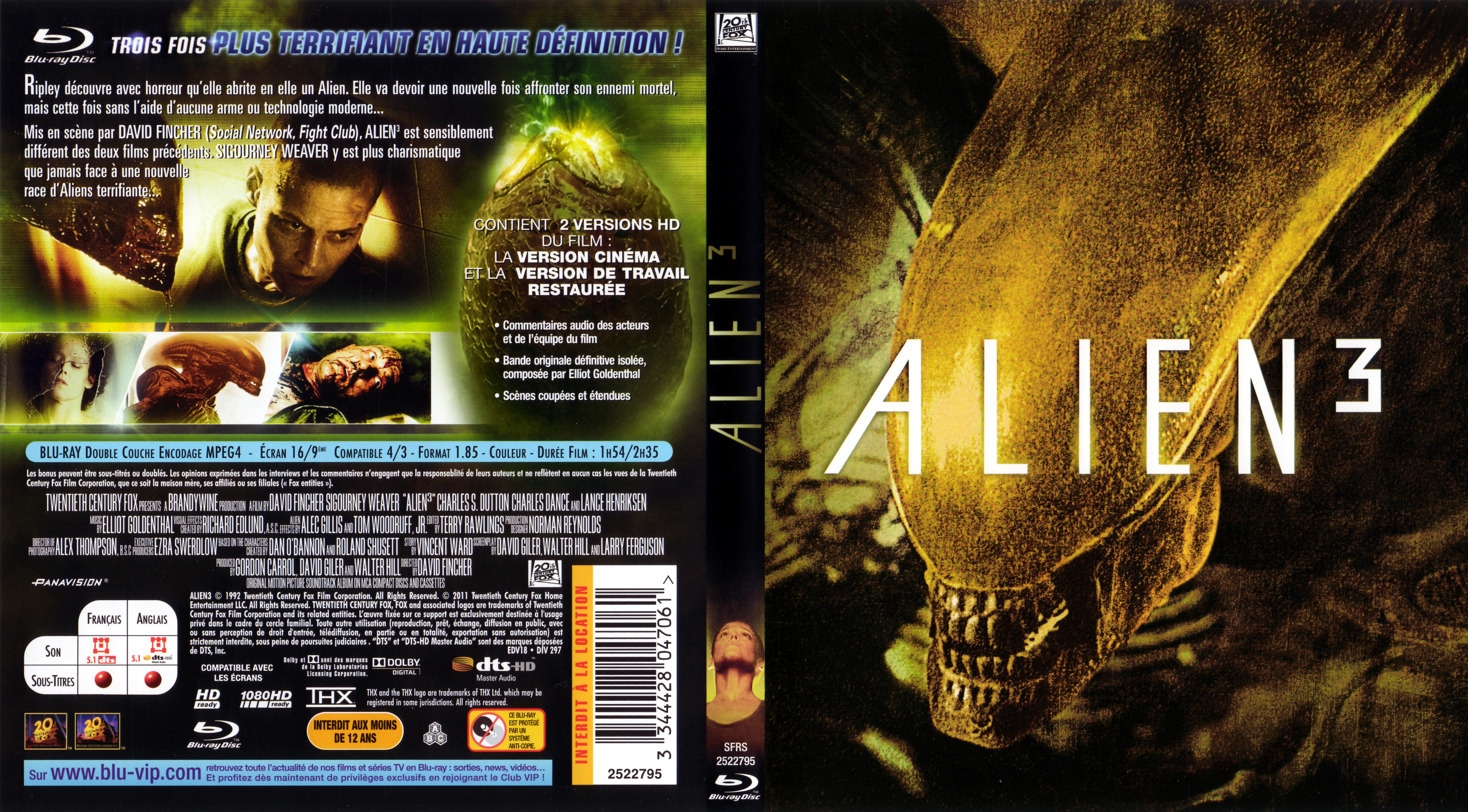 Jaquette DVD Alien 3 (BLU-RAY) v2