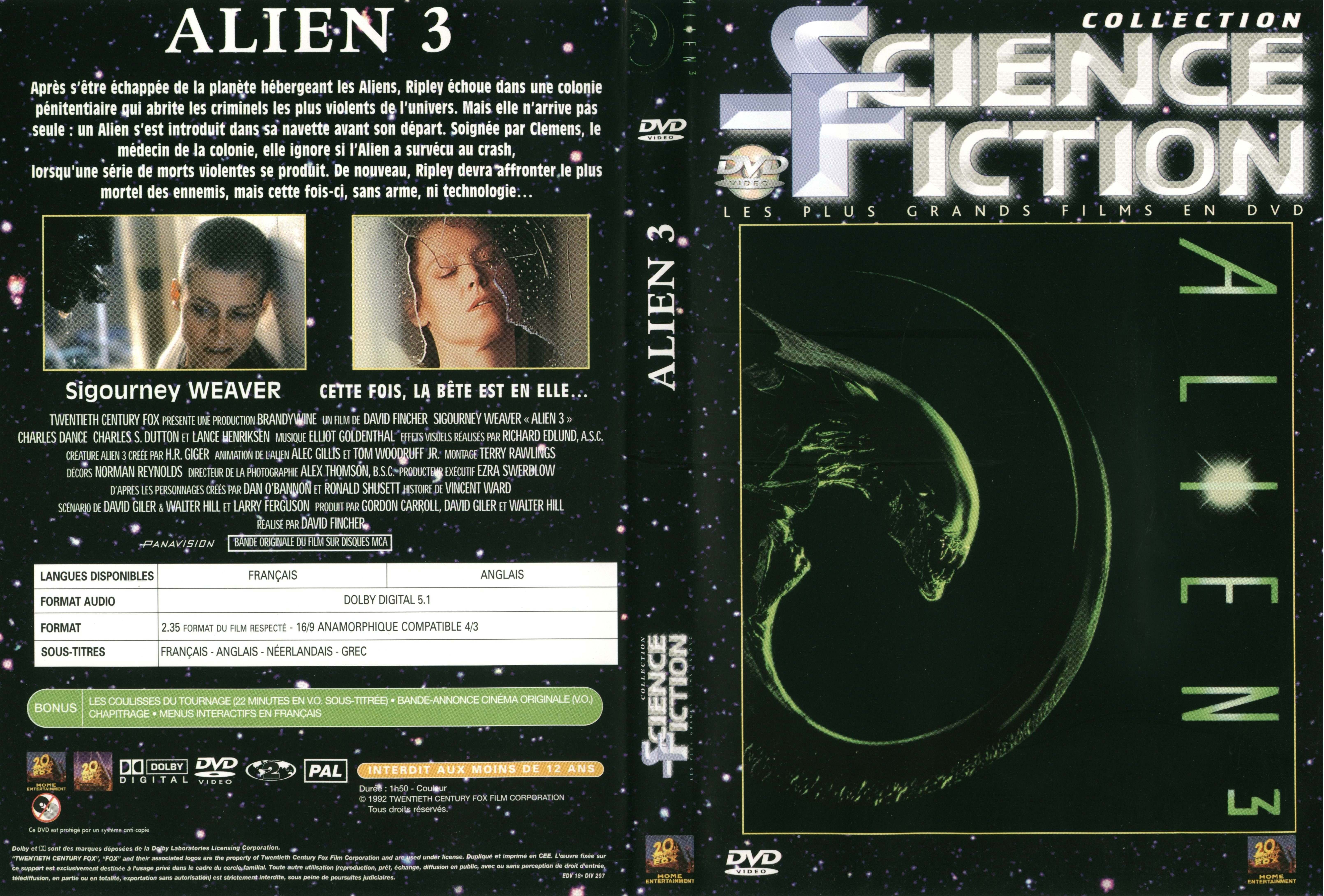 Jaquette DVD Alien 3 v3