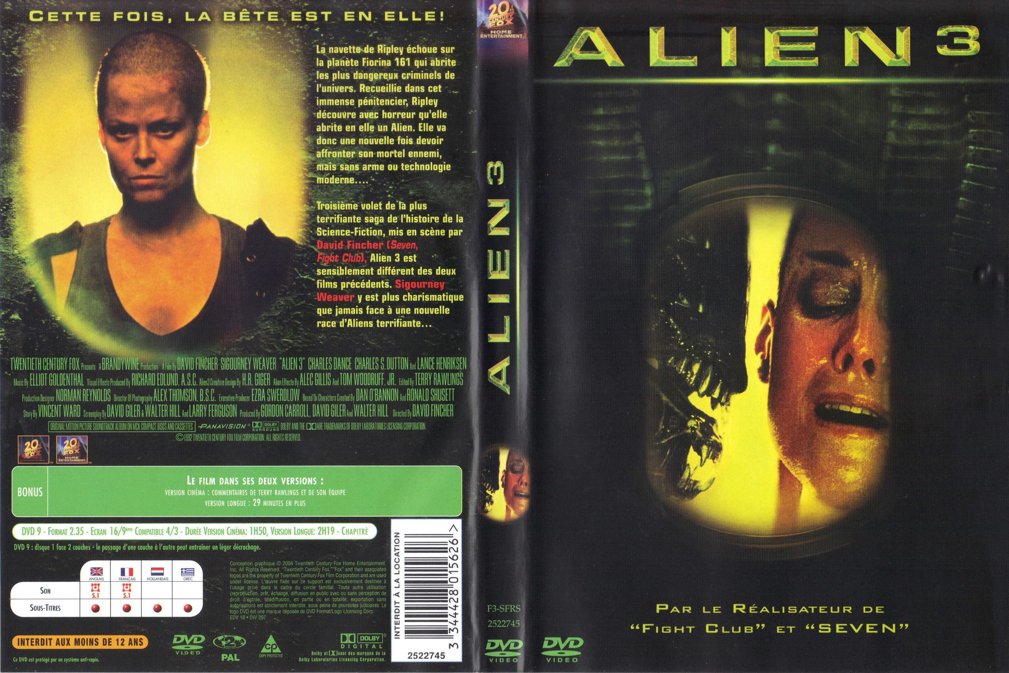 Jaquette DVD Alien 3 v4