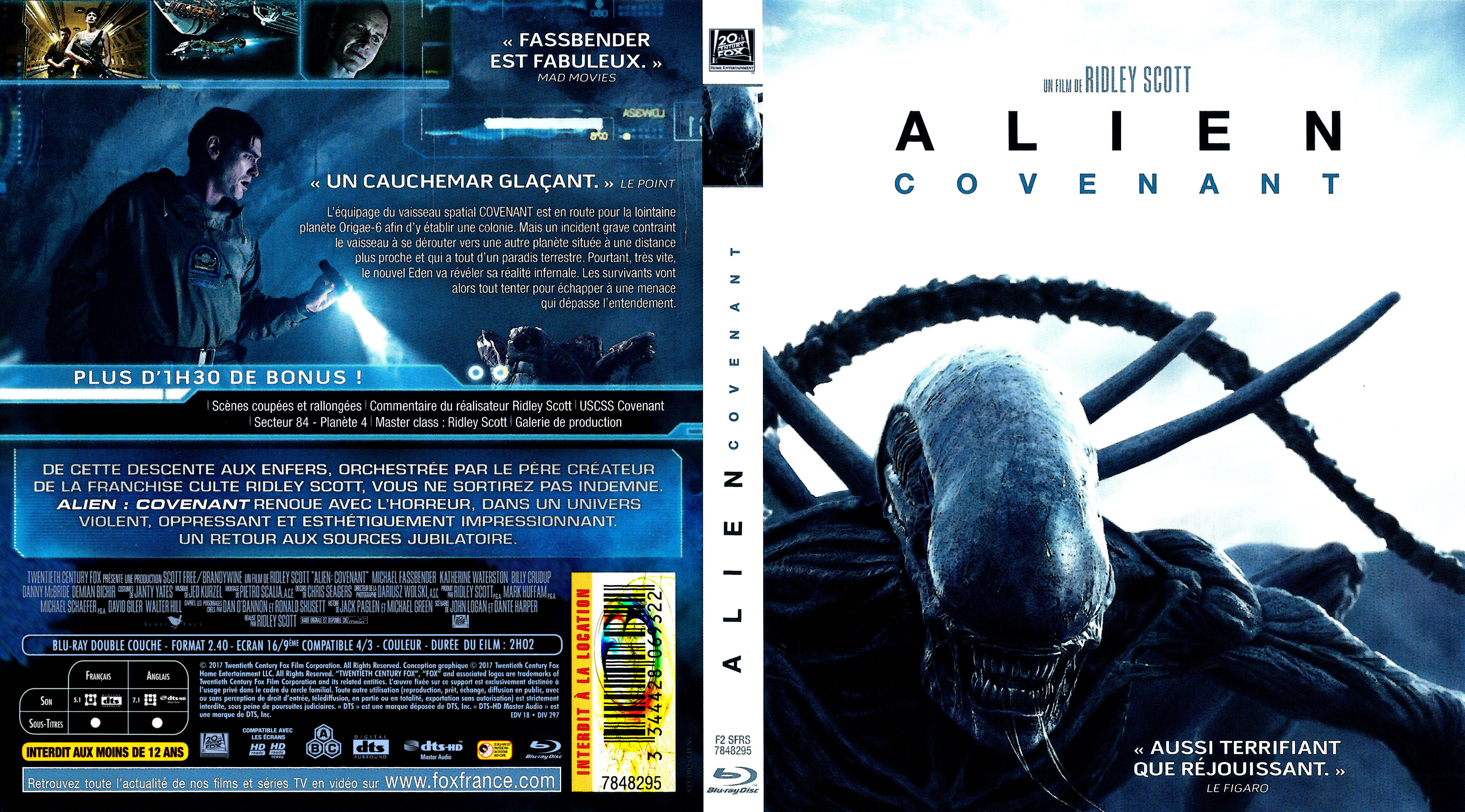 Jaquette DVD Alien Covenant (BLU-RAY) v2