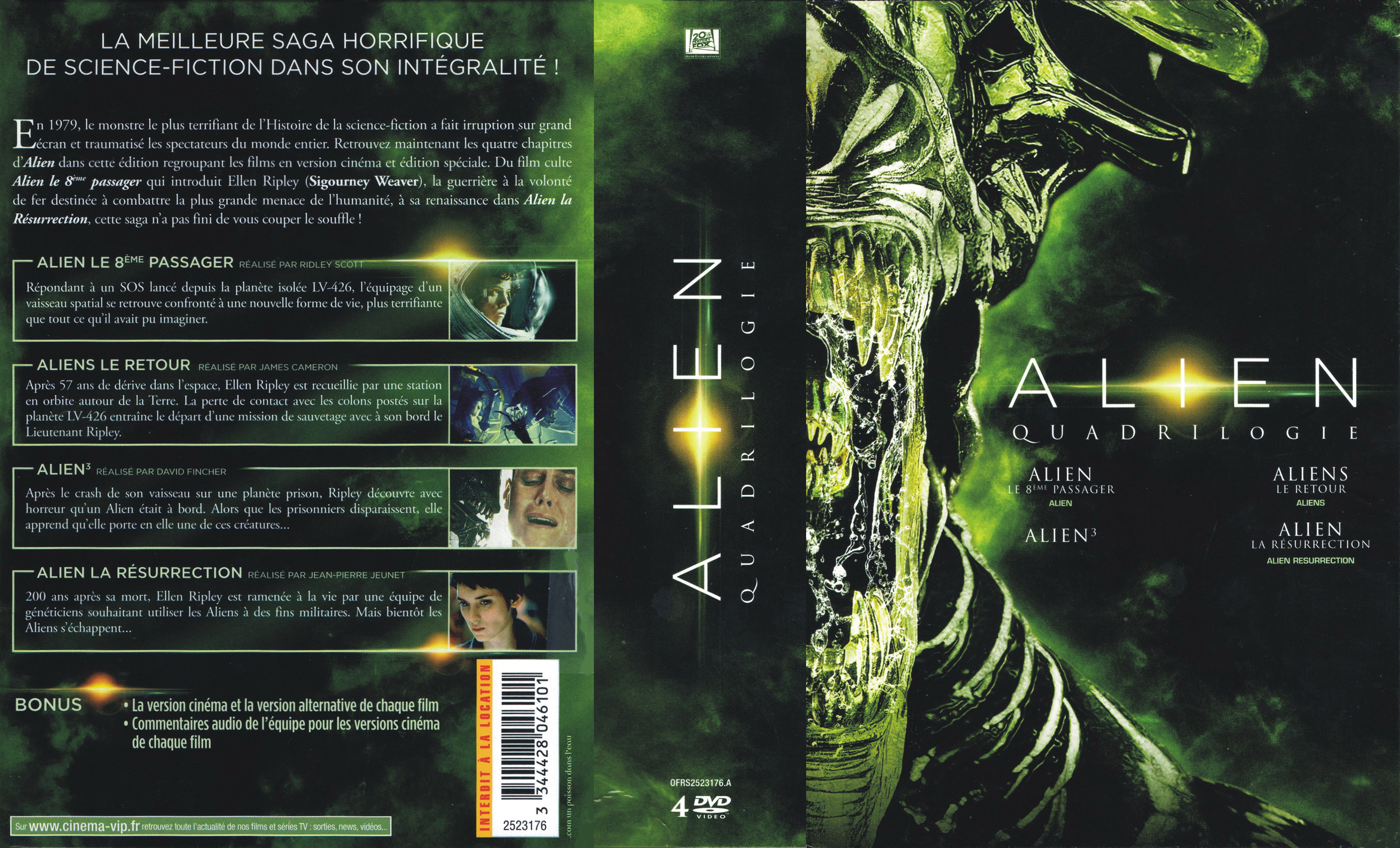 Jaquette DVD Alien Quadrilogie