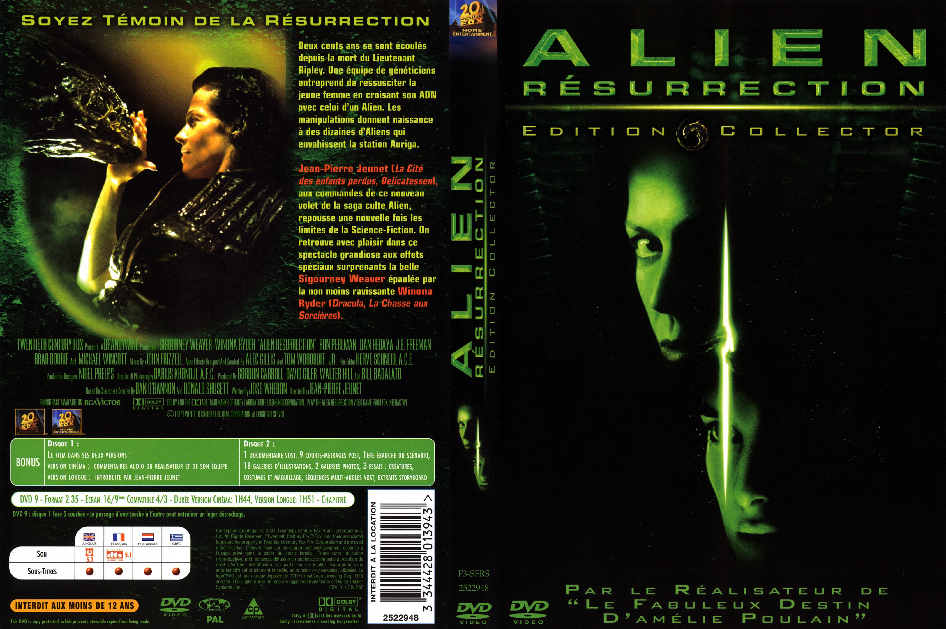 Jaquette DVD Alien Resurrection v2