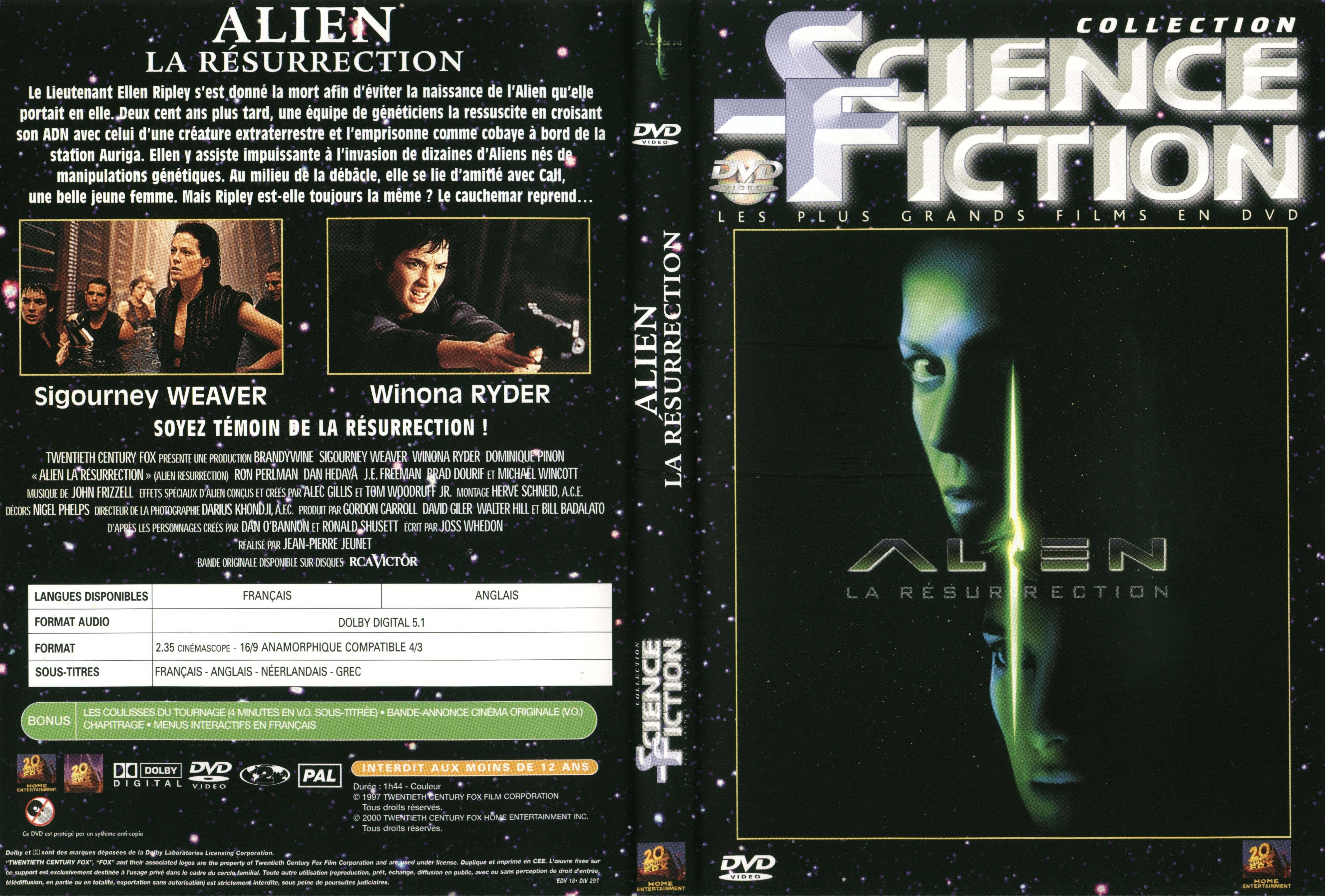 Jaquette DVD Alien Resurrection v3