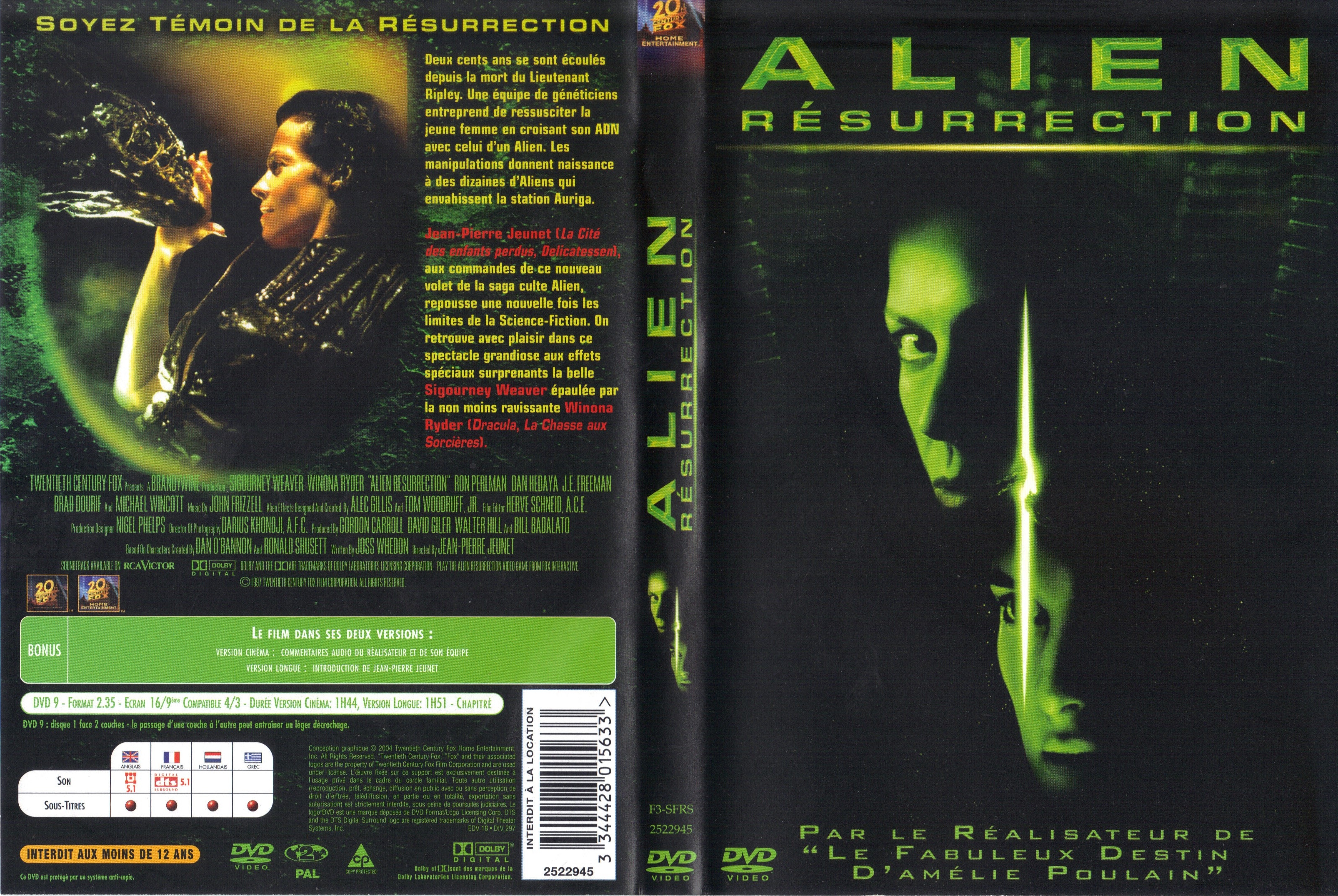 Jaquette DVD Alien Resurrection v4