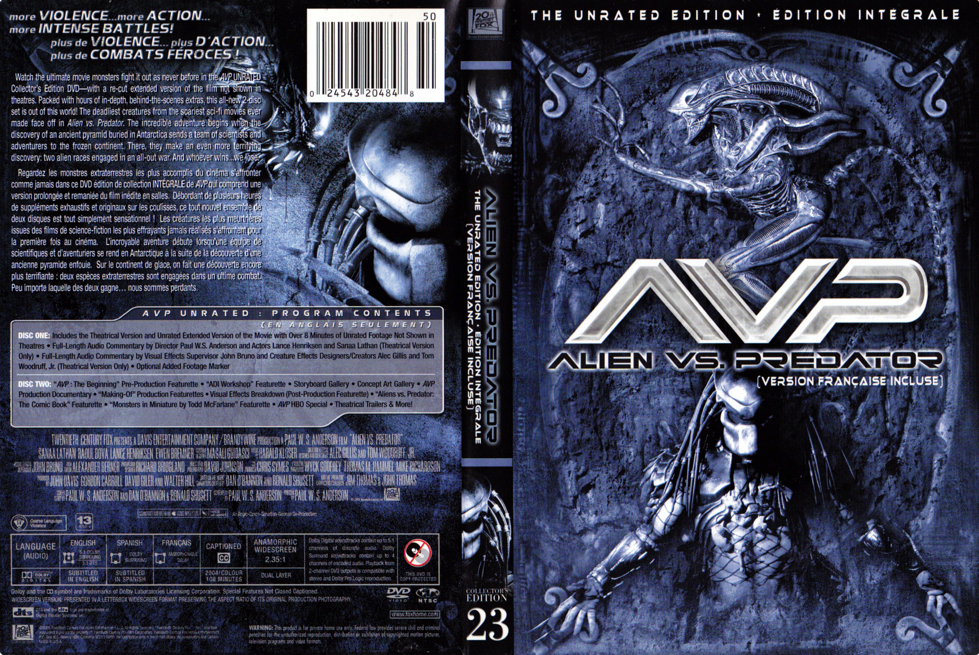 Jaquette DVD Alien Vs predator (Canadienne)