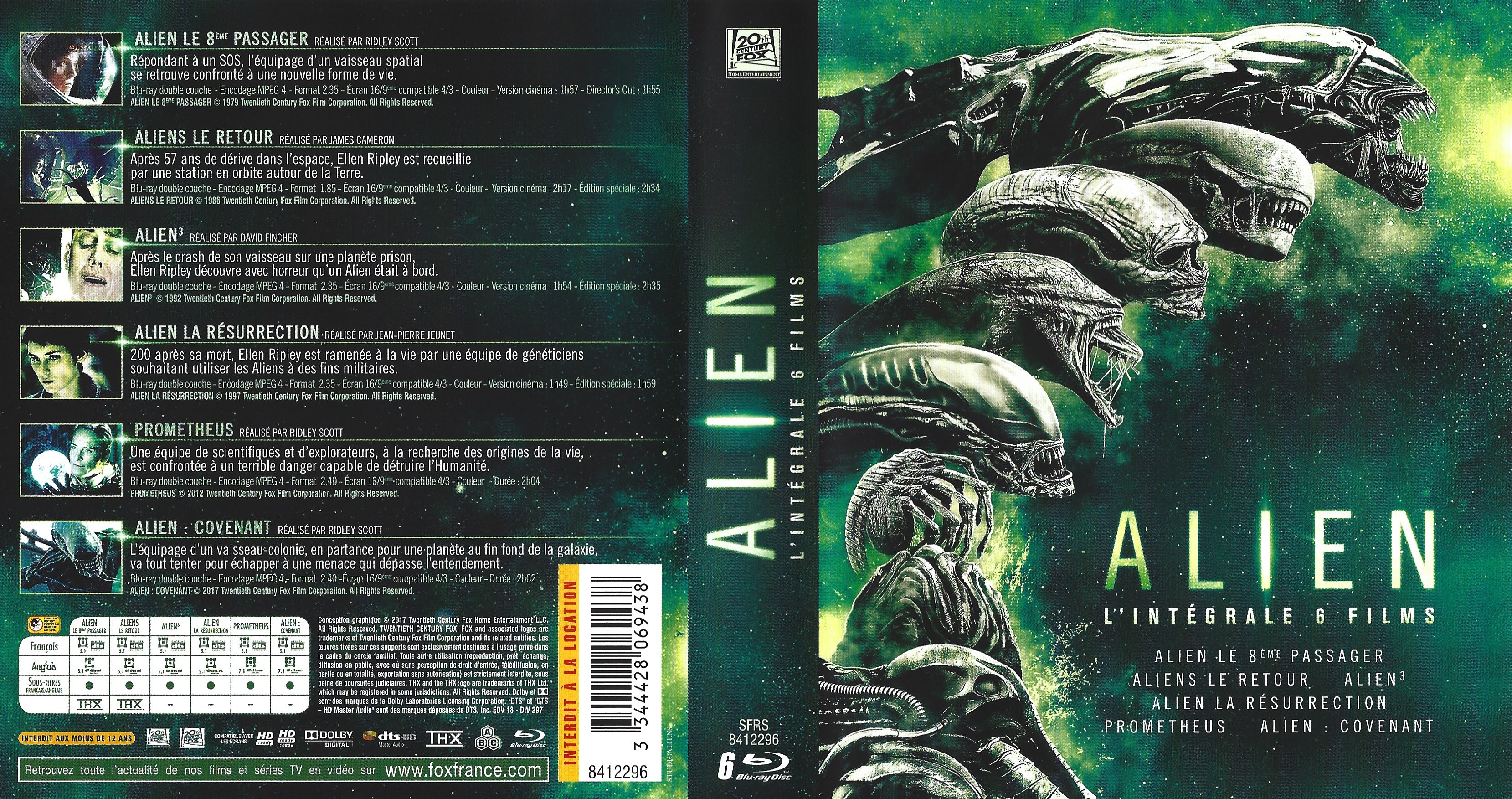 Jaquette DVD Alien integrale 6 films (BLU-RAY)