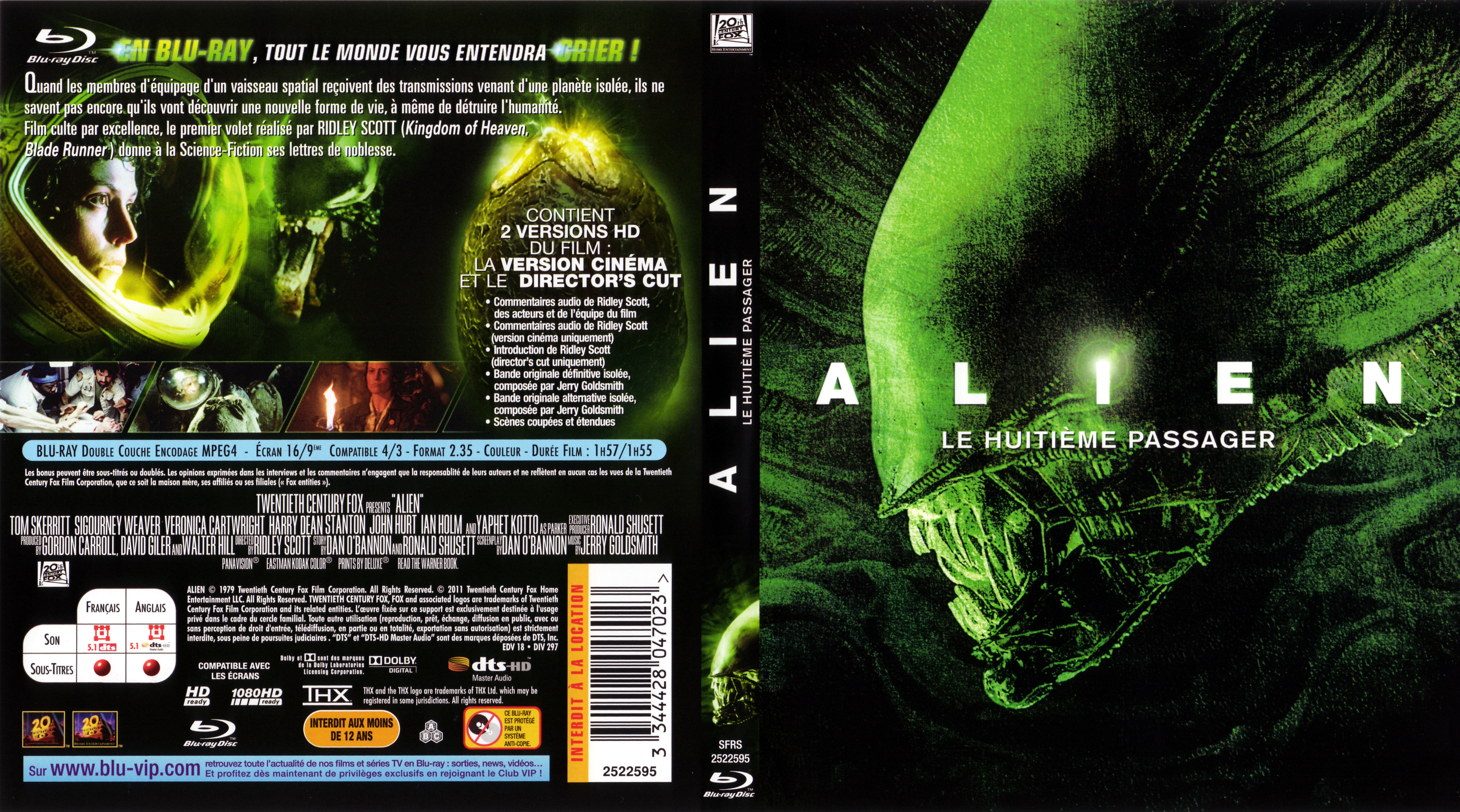 Jaquette DVD Alien le huitime passager (BLU-RAY)