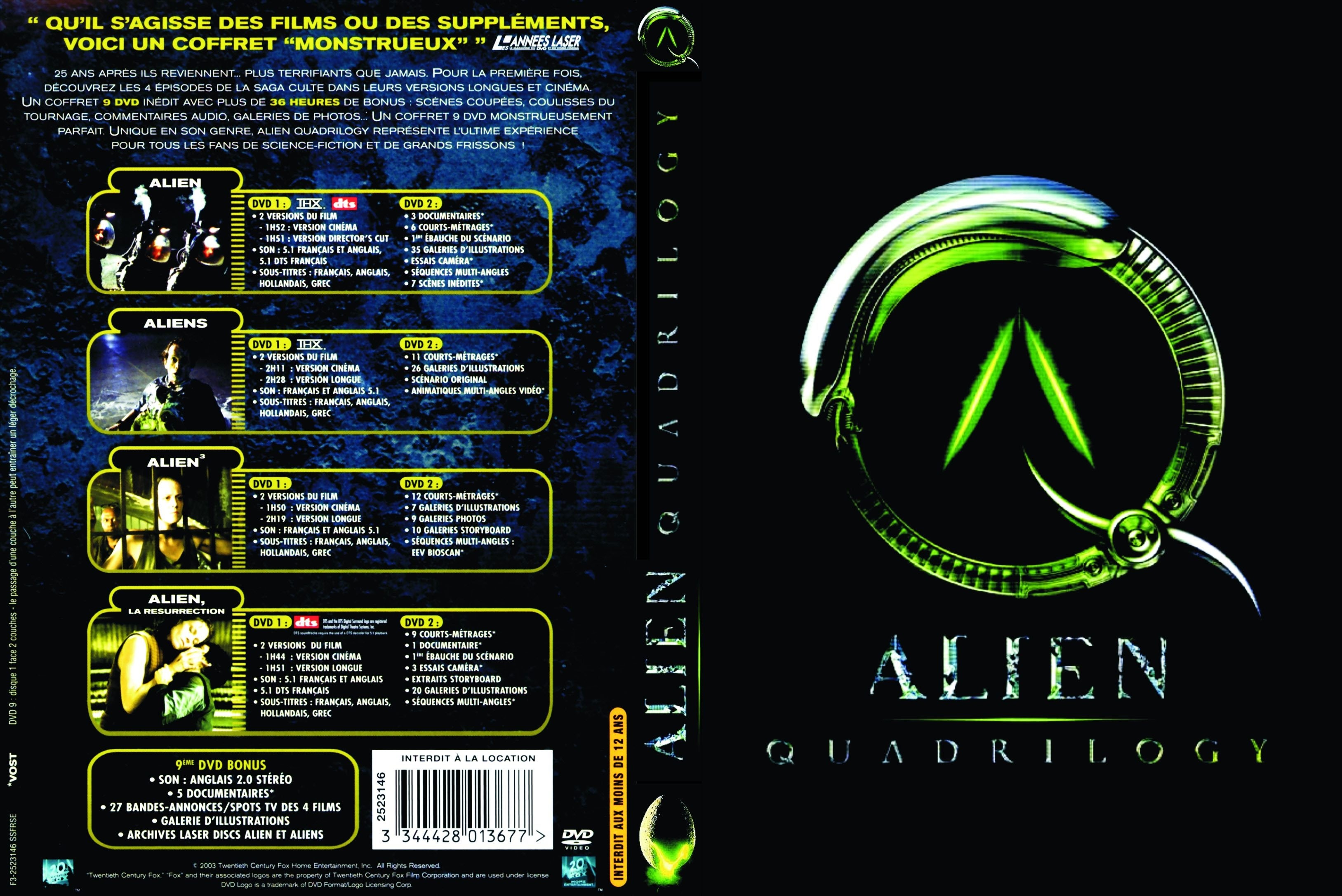 Jaquette DVD Alien quadrilogy