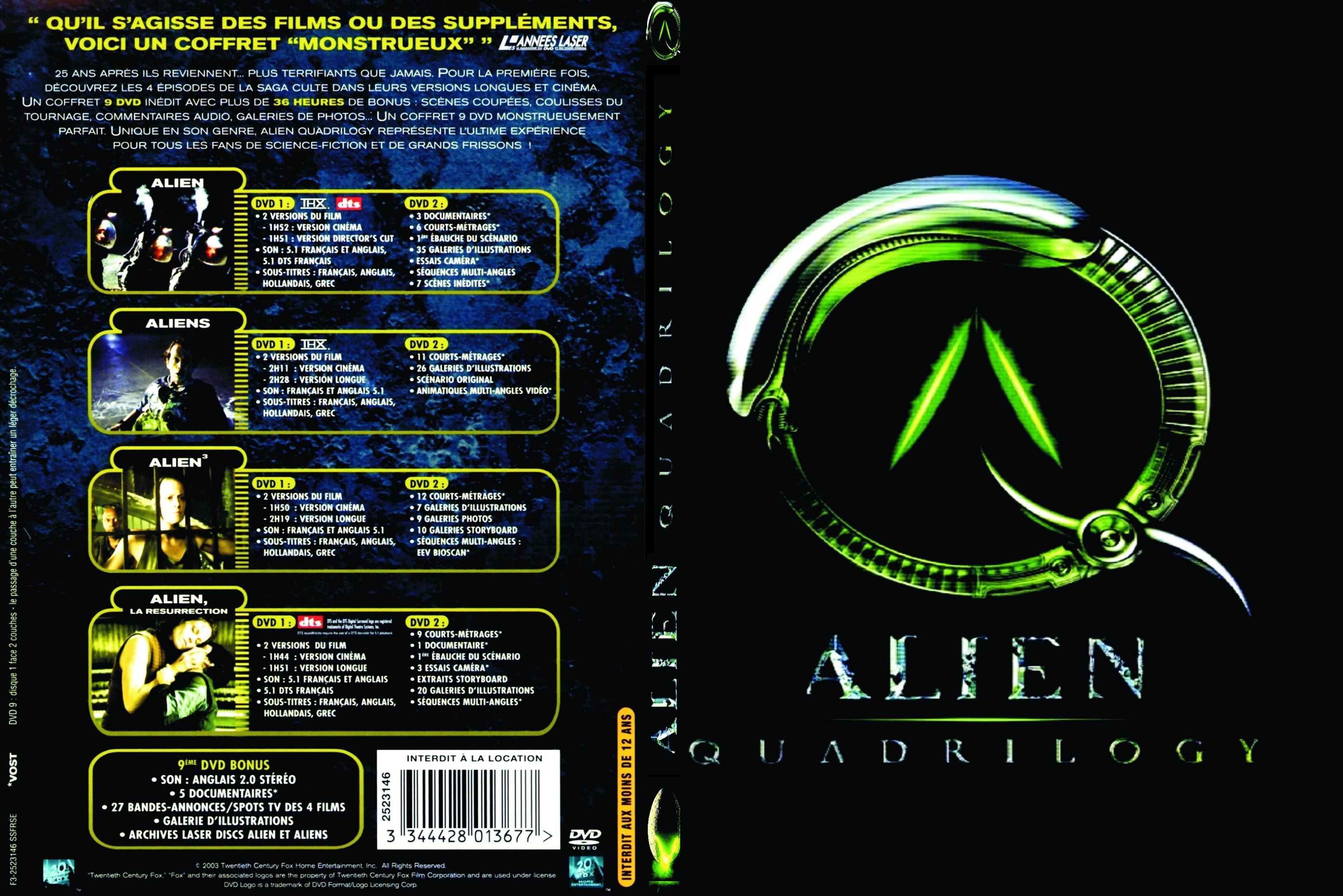 Jaquette DVD Alien quadrilogy - SLIM