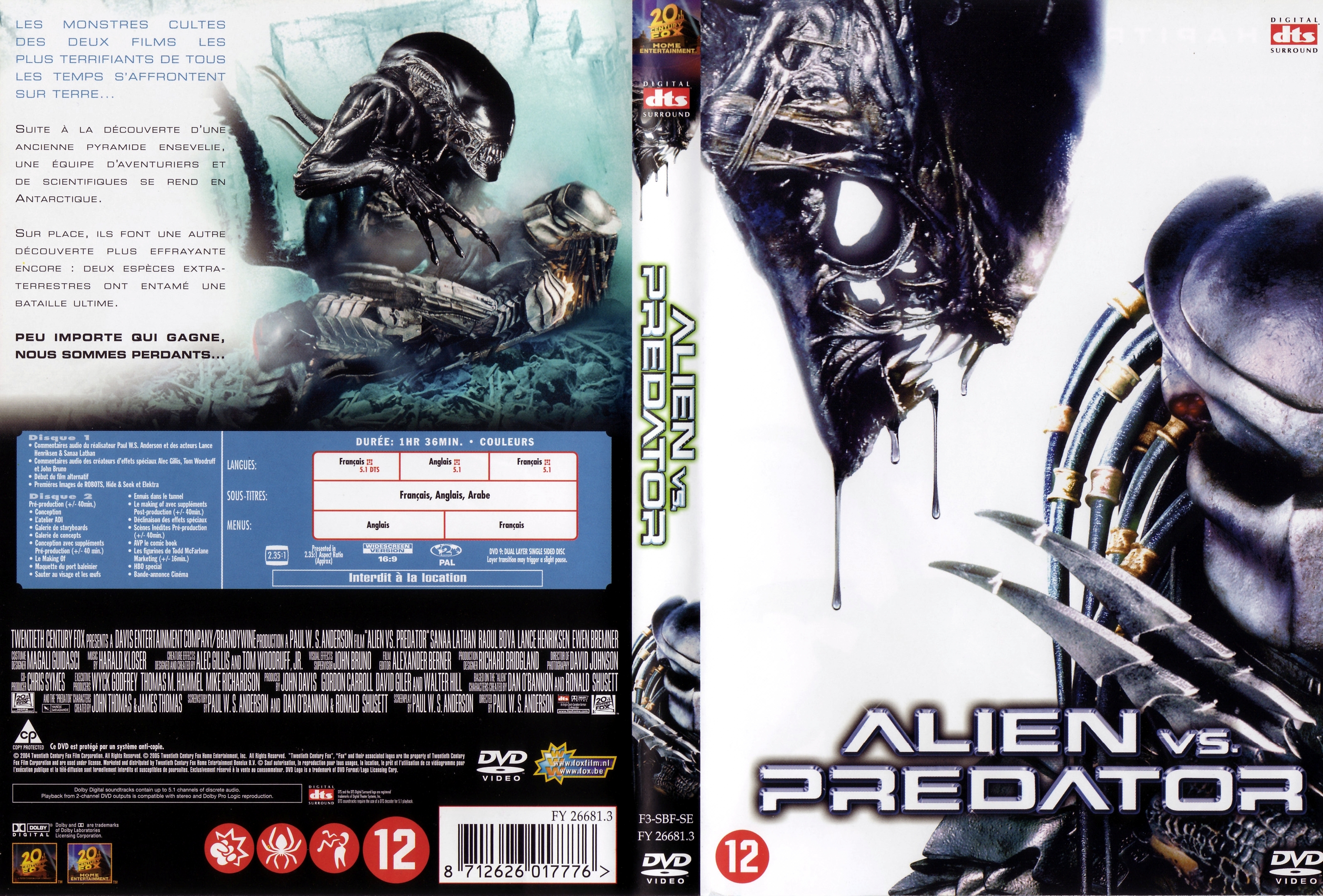 Jaquette DVD Alien vs Predator v3
