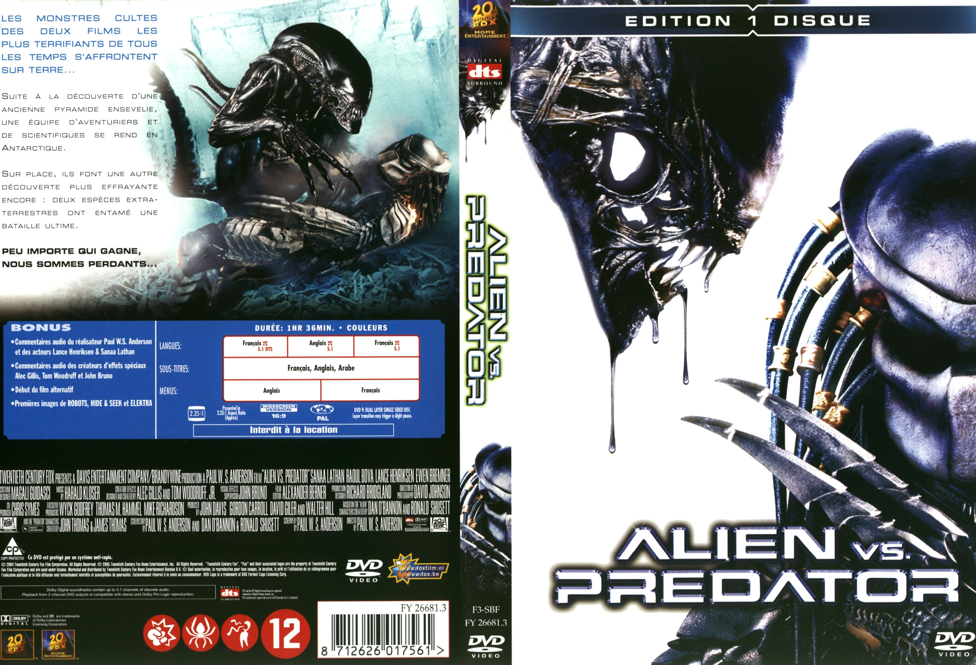Jaquette DVD Alien vs Predator v4