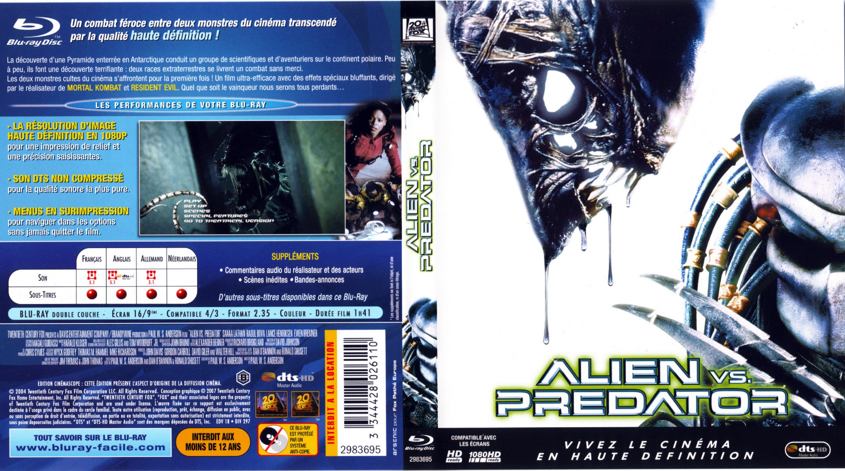 Jaquette DVD Alien vs predator (BLU-RAY)