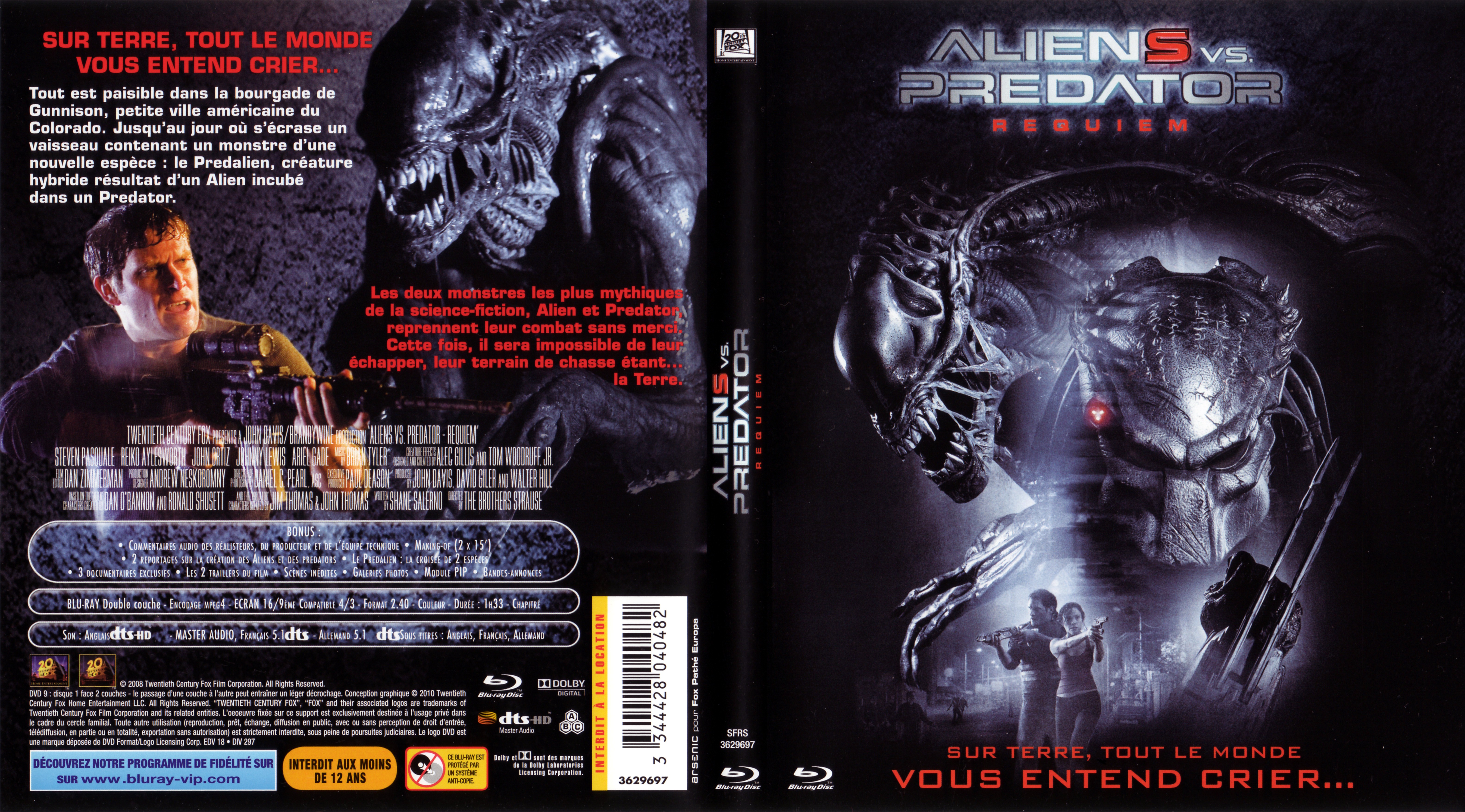 Jaquette DVD Aliens VS Predator requiem (BLU-RAY) v3